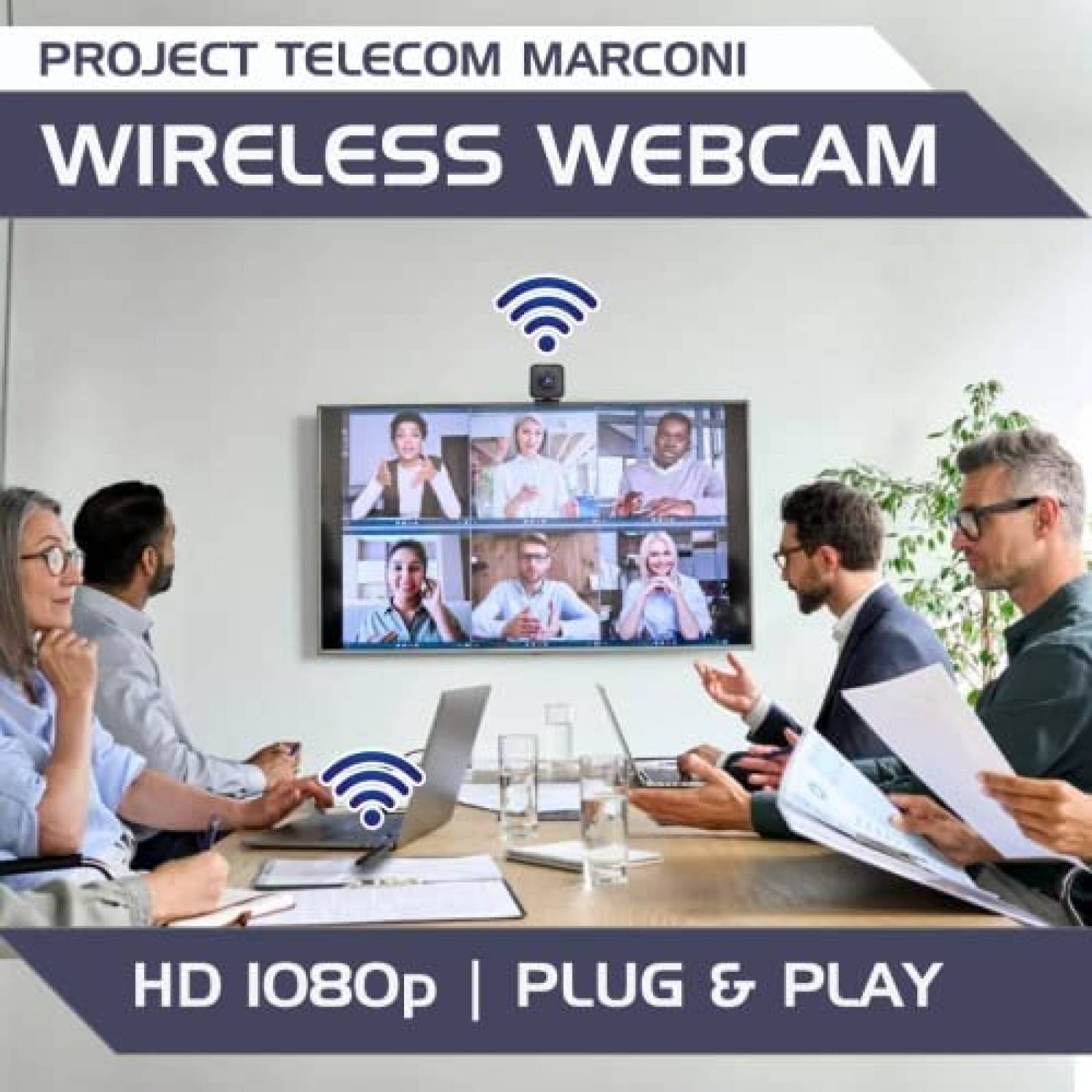 Webcam de Conferencias Marconi 2MP 1080p HD USB -Negro