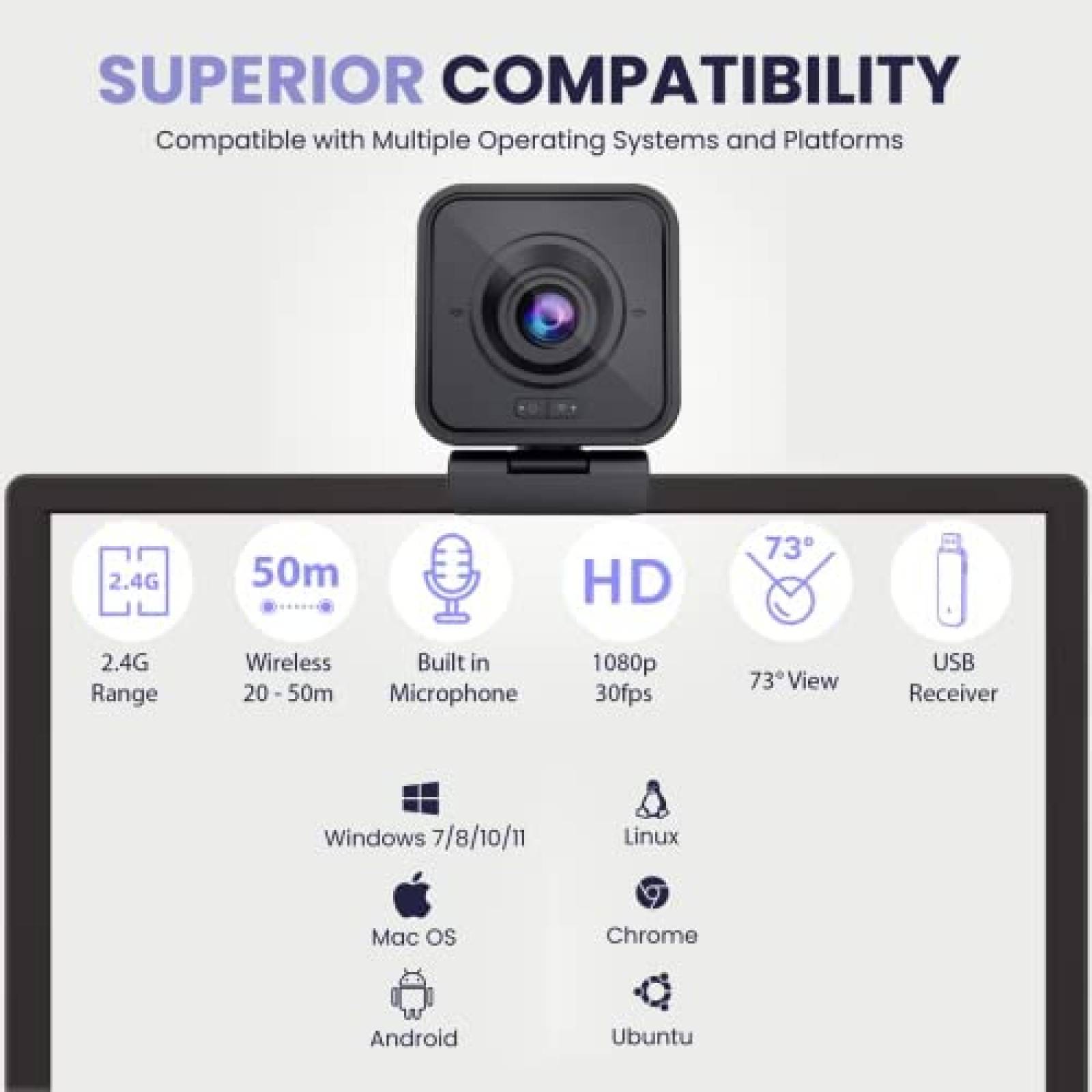 Webcam de Conferencias Marconi 2MP 1080p HD USB -Negro