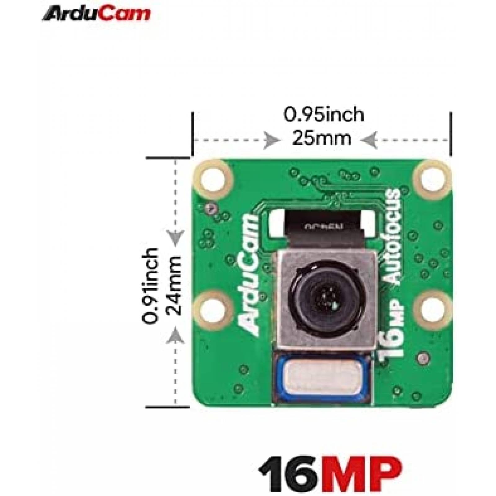 Kit Camaras Arducam 16MP Autoenfoque para Raspberry Pi -Verd