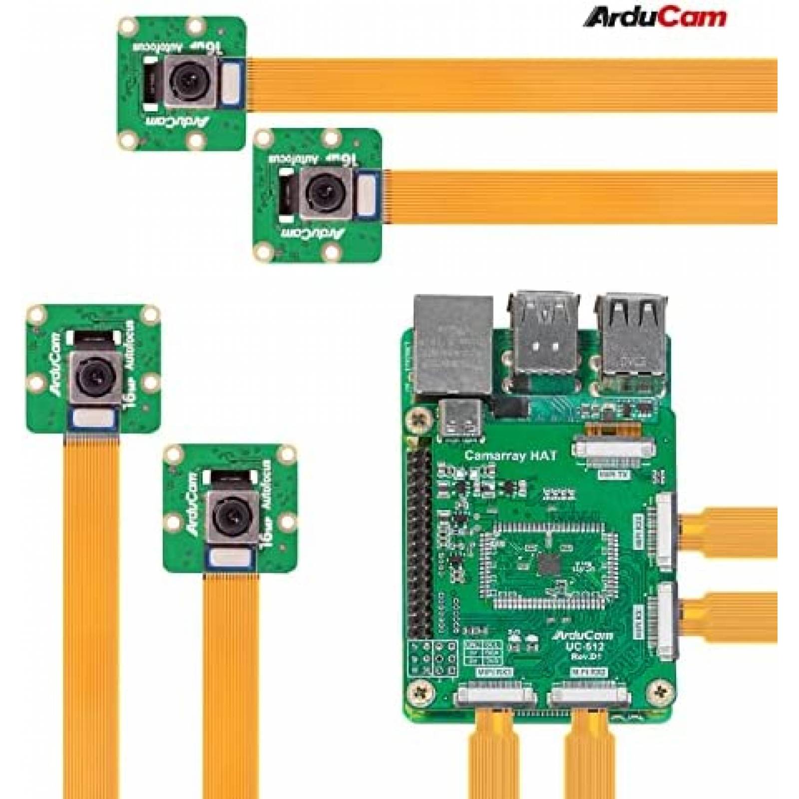 Kit Camaras Arducam 16MP Autoenfoque para Raspberry Pi -Verd