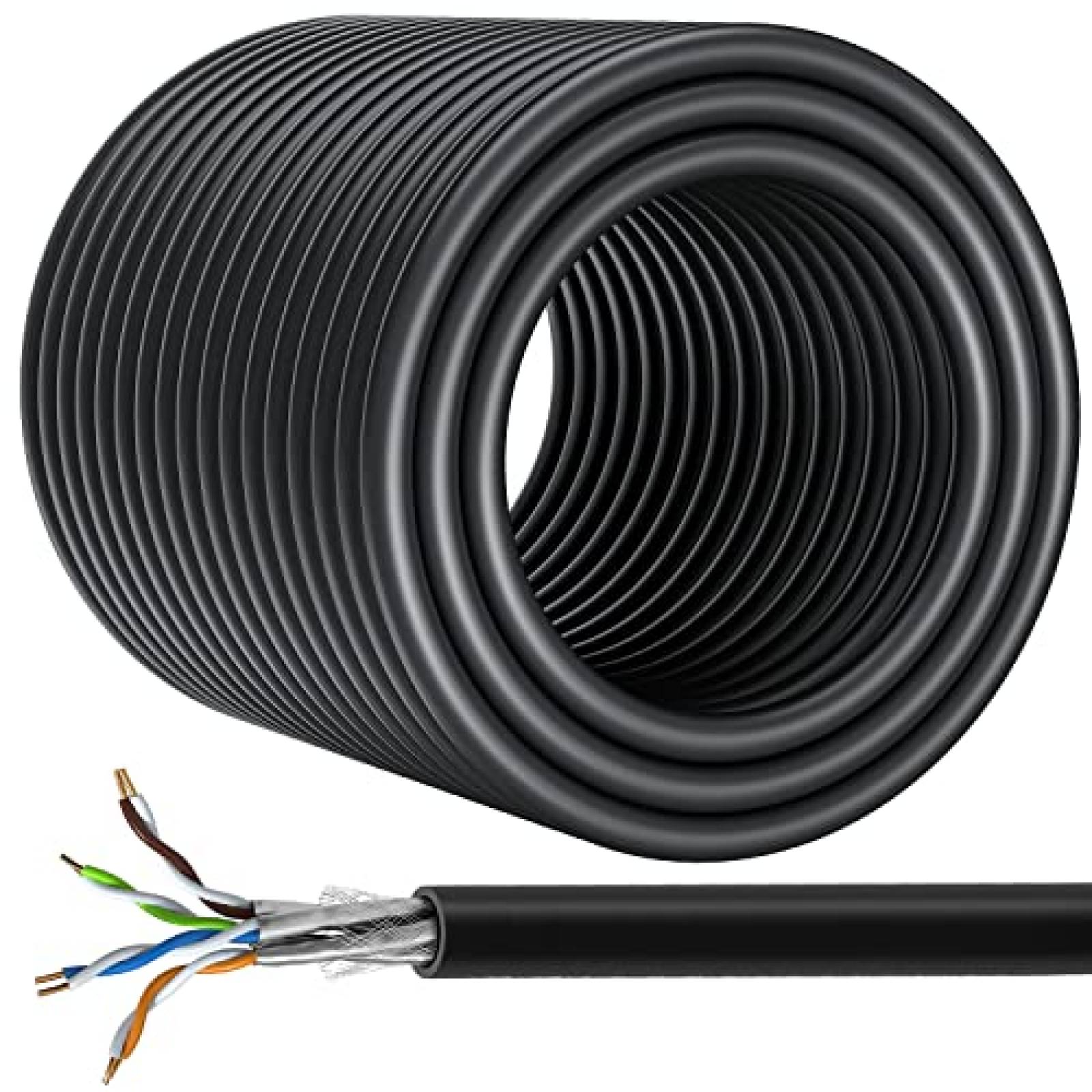 Cable Ethernet MEIPEK CAT 7 152m SFTP 23 AWG -Negro