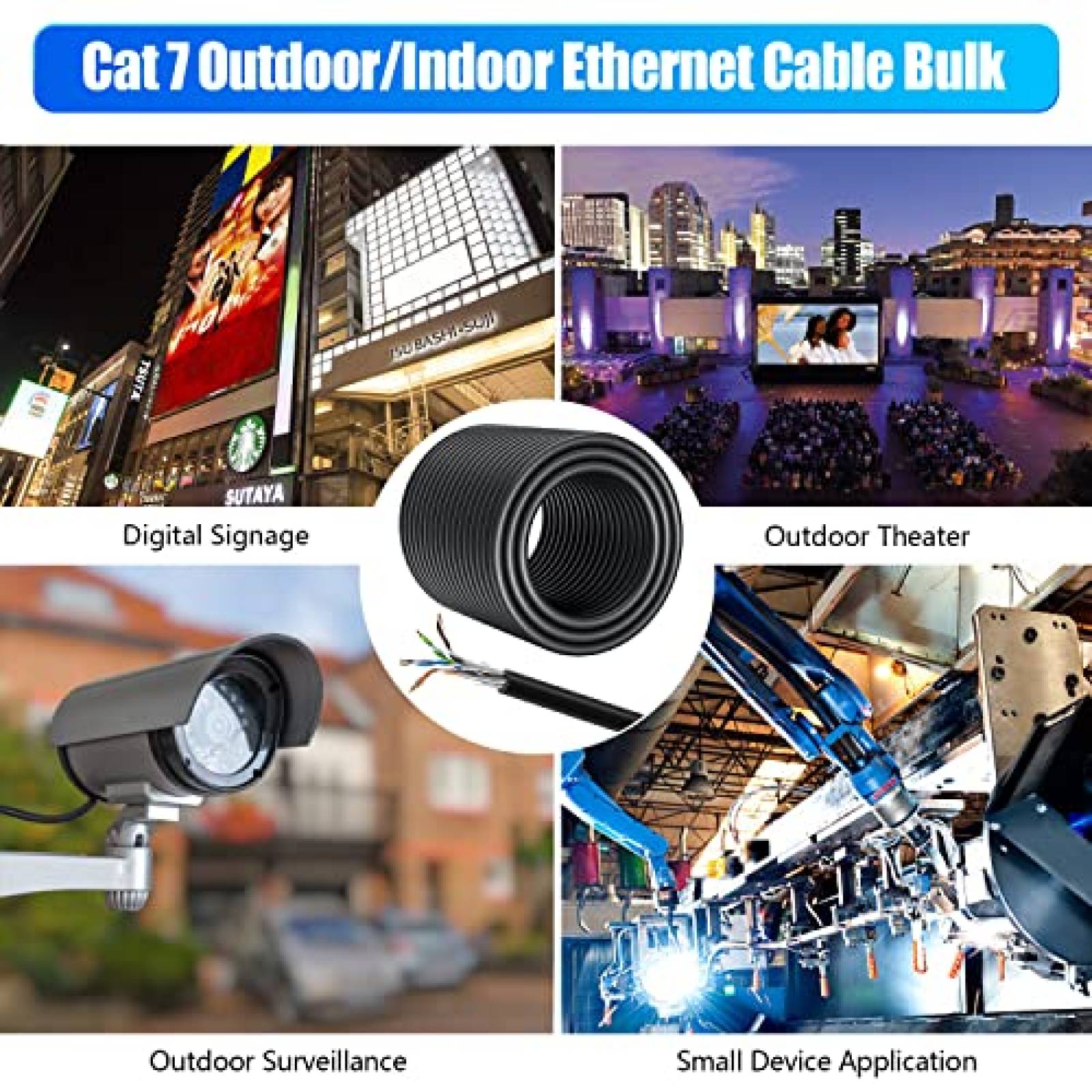 Cable Ethernet MEIPEK CAT 7 152m SFTP 23 AWG -Negro