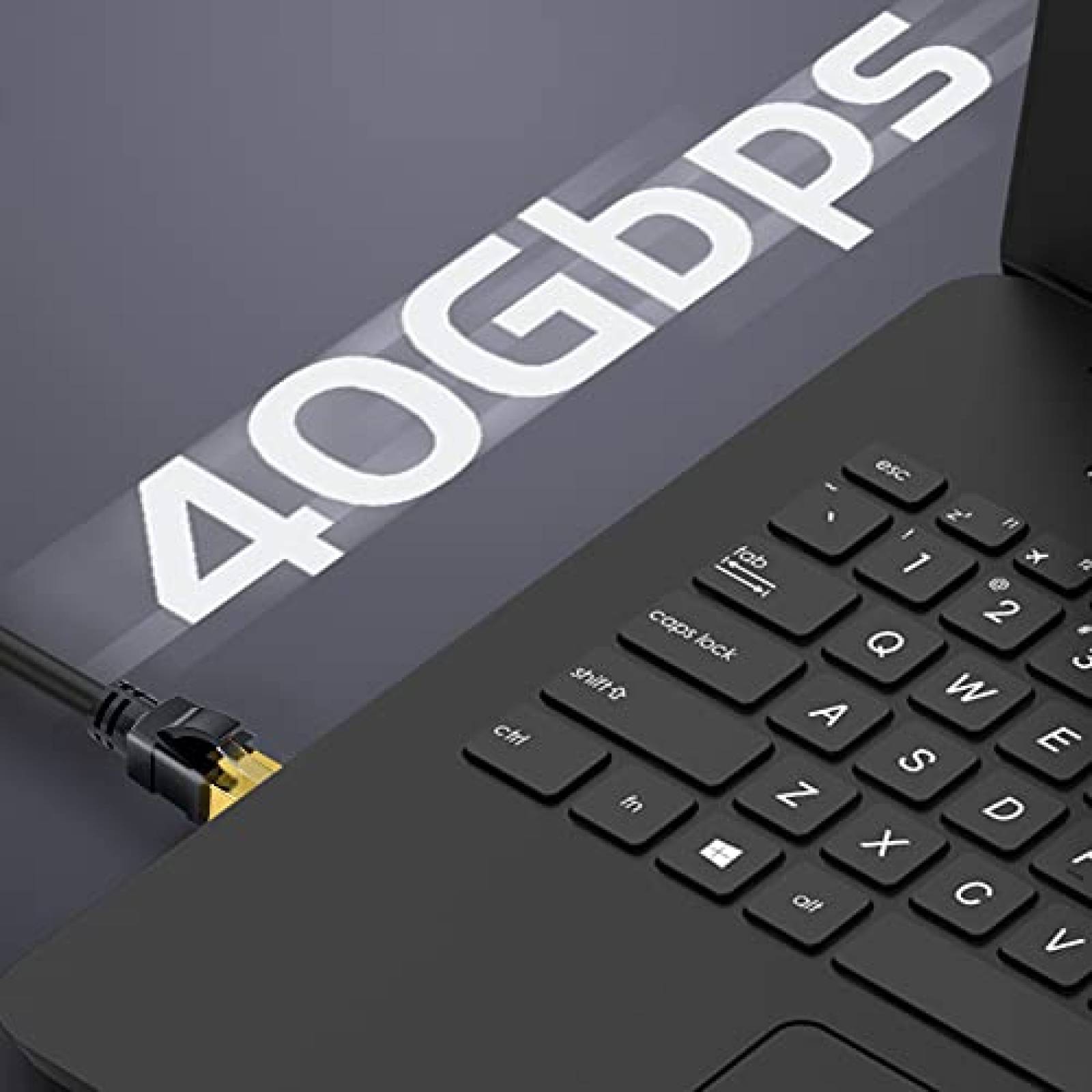 Cable Ethernet UTP SHINEKEE Cat8 400 Pies Cobre -Negro