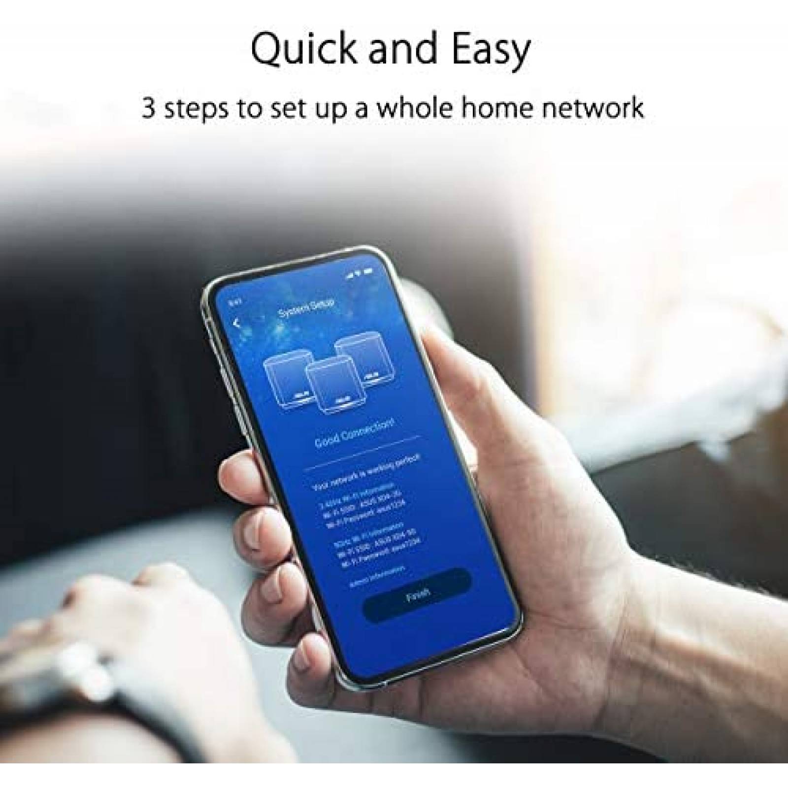 Sistema WiFi Mesh ASUS AX Mini 3pz 1524m2 Dual Band -Blanco