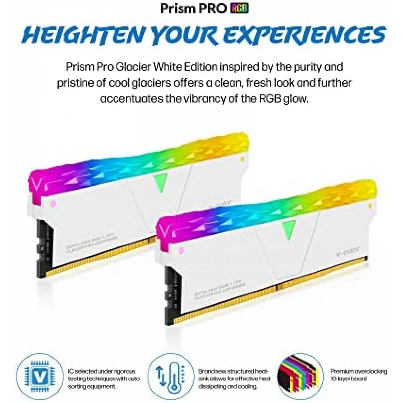 Memoria RAM V-COLOR 32 GB (2 X 16 GB) DDR5 -Blanco