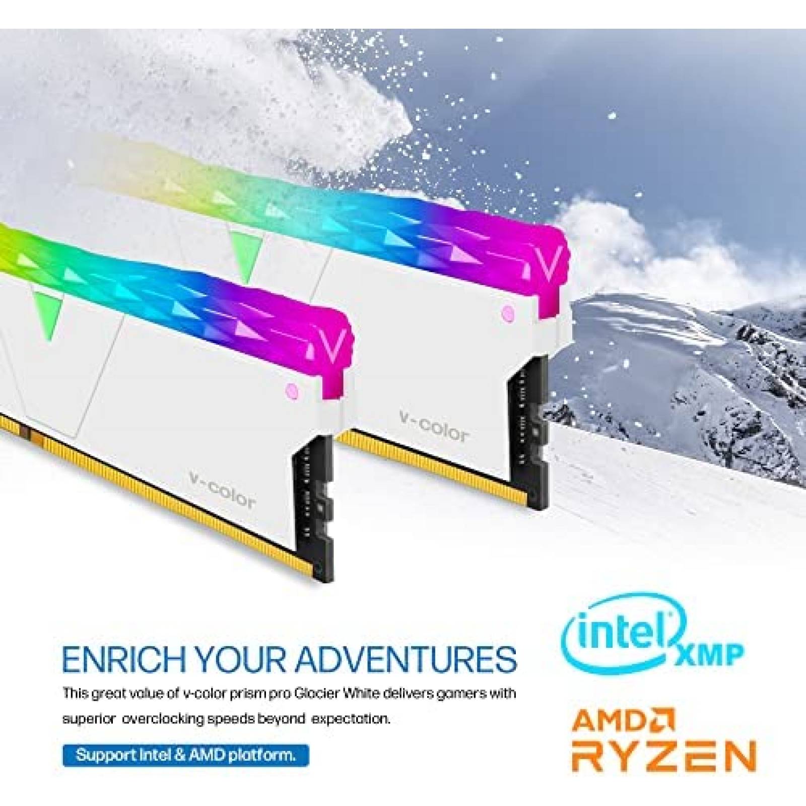 Memoria RAM V-COLOR 32 GB (2 X 16 GB) DDR5 -Blanco