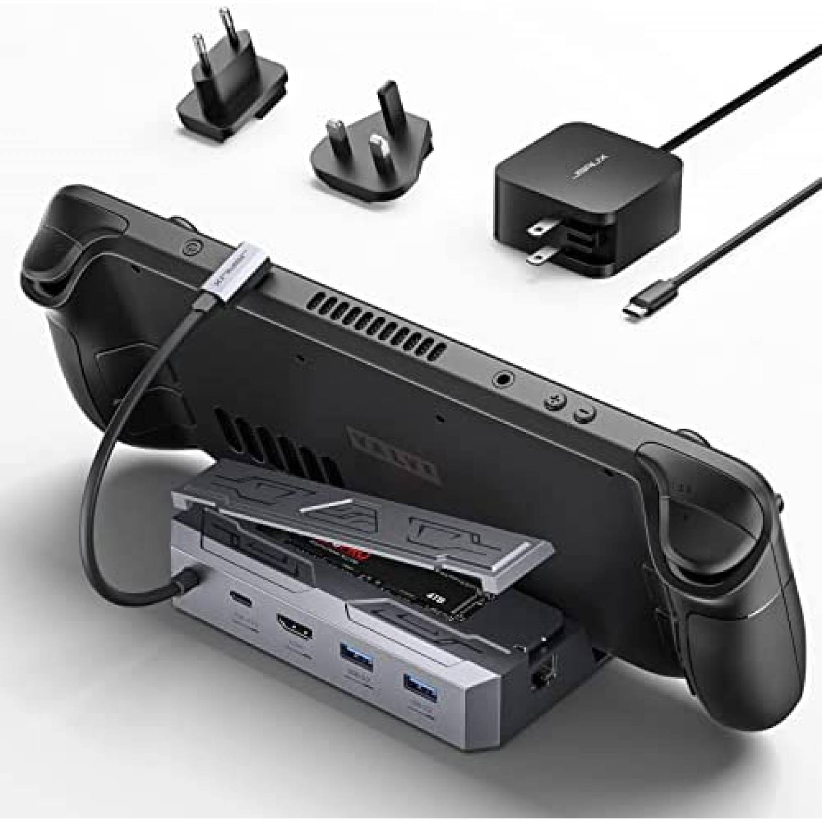 Docking Station JSAUX M.2 para Steam Deck NVMe SSD 4K 60Hz
