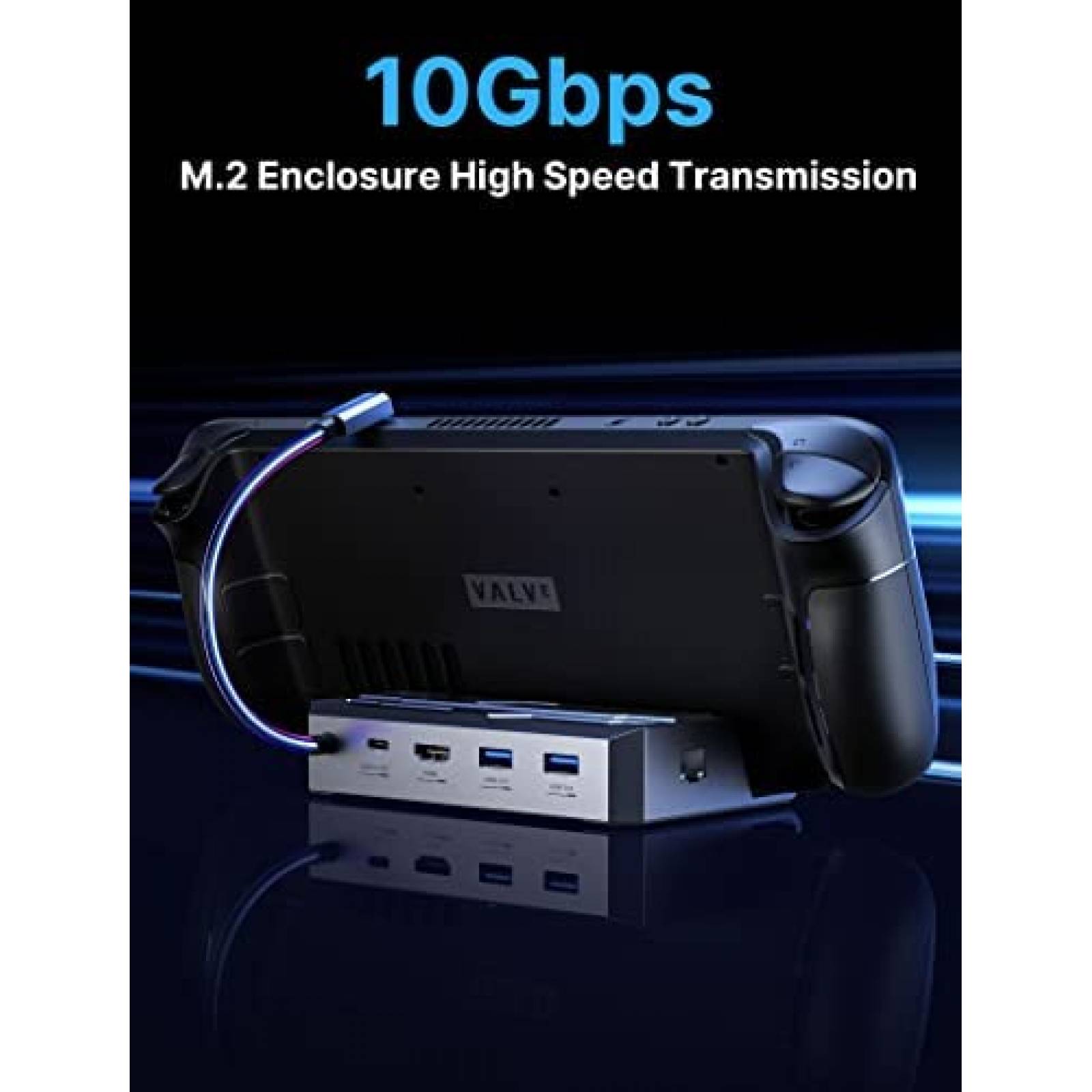 Docking Station JSAUX M.2 para Steam Deck NVMe SSD 4K 60Hz