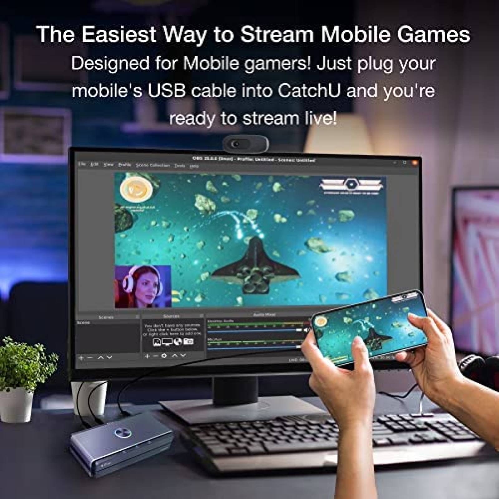 Capturadora de Video EZCast CatchU USB PC HDMI Gamer Stream