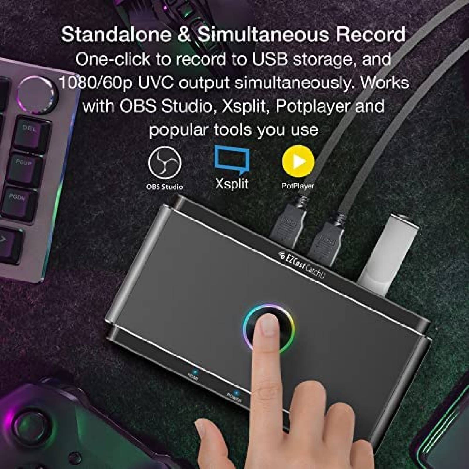 Capturadora de Video EZCast CatchU USB PC HDMI Gamer Stream