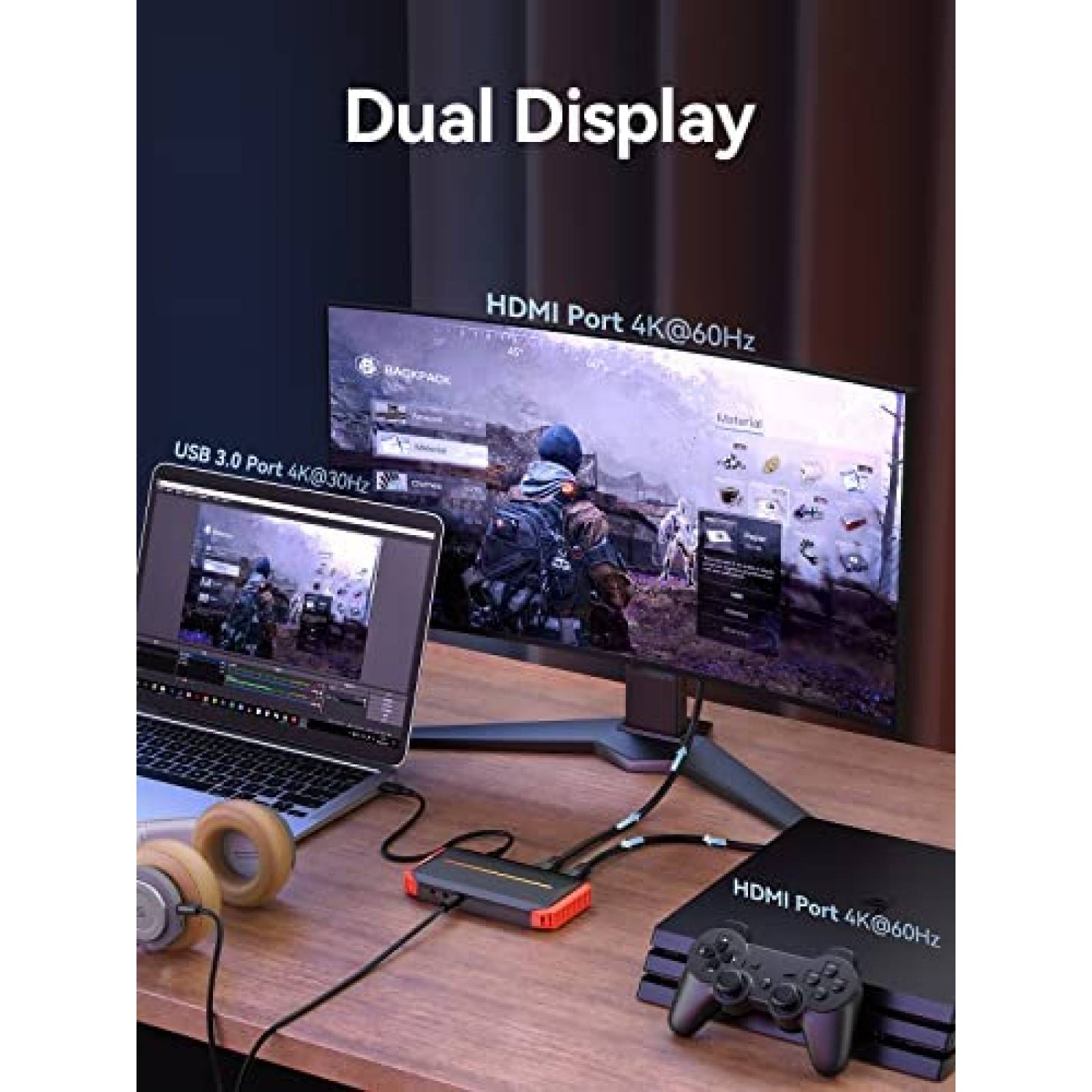 Capturadora de Video SOOMFON 4K USB-C HDMI Gamer Stream