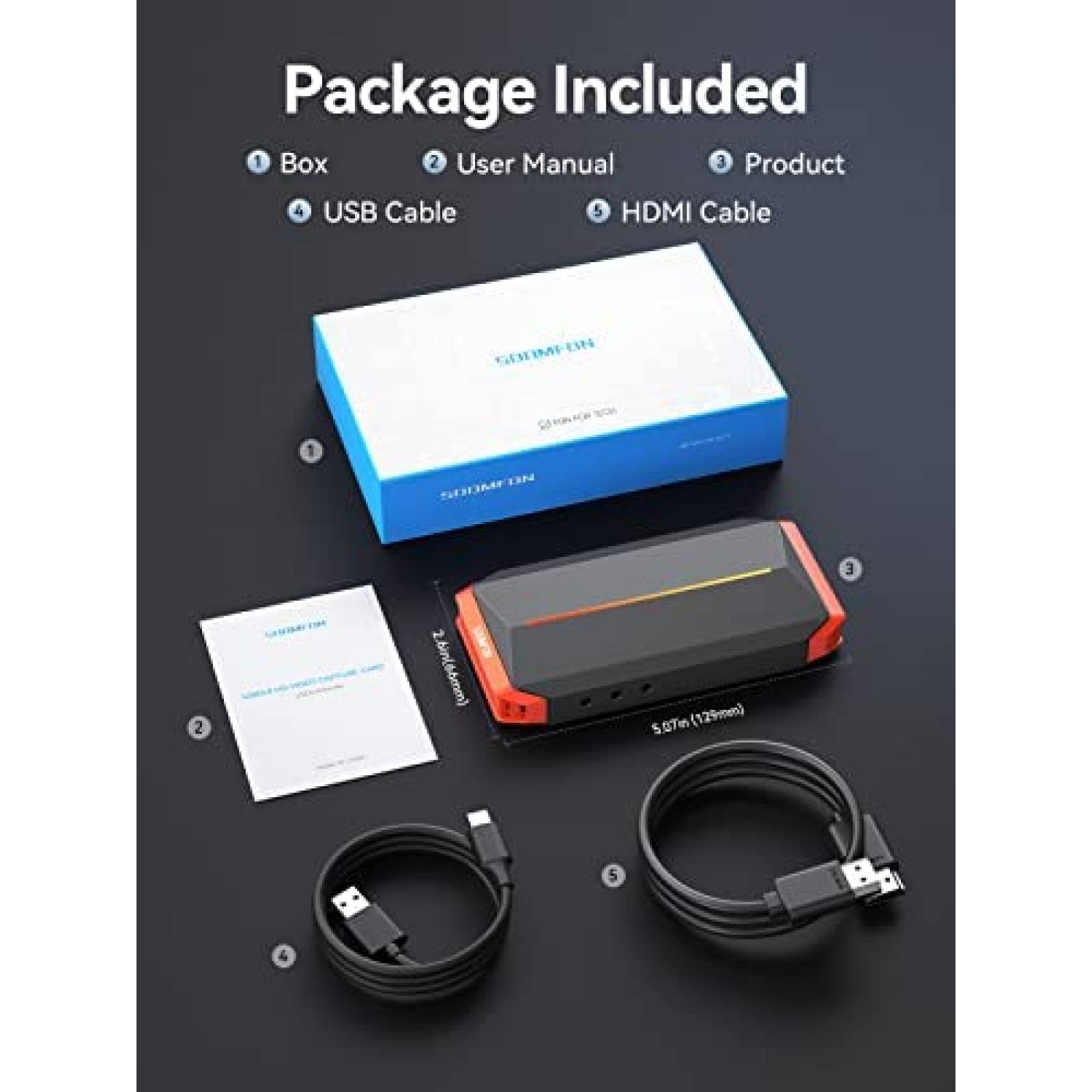 Capturadora de Video SOOMFON 4K USB-C HDMI Gamer Stream