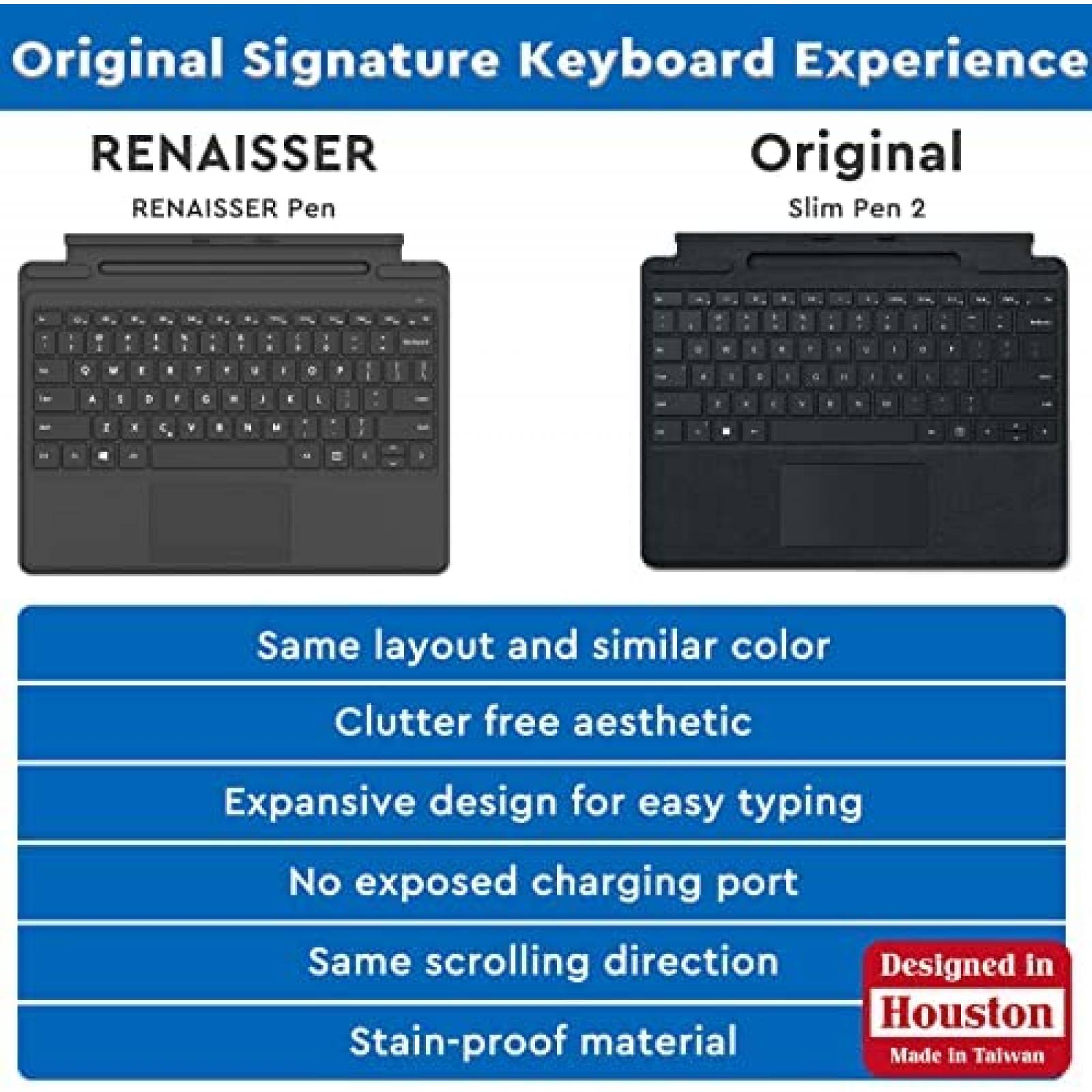 Teclado RENAISSER Pelican K8 Para Laptop Surface Pro -Negro