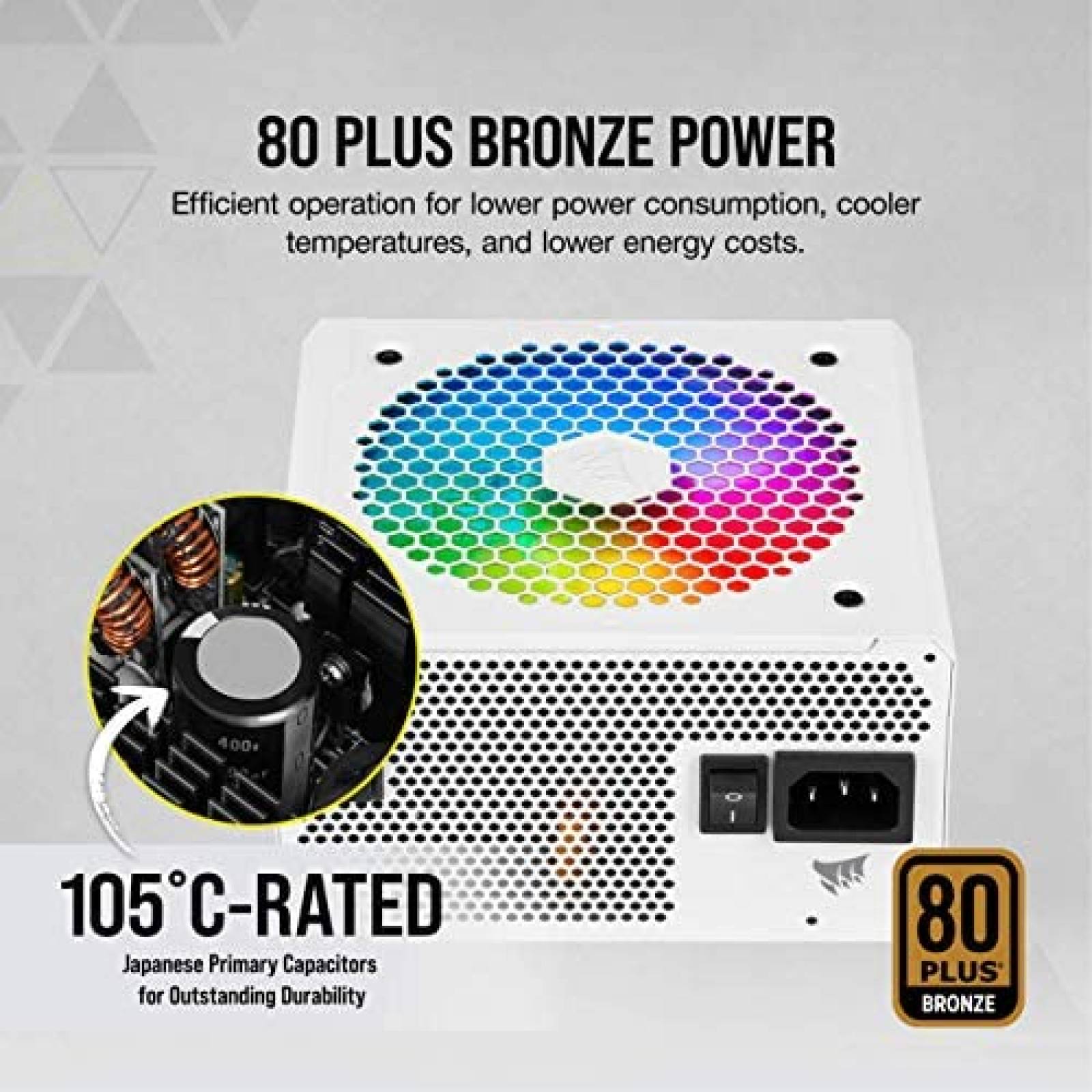 Fuente de Alimentacion Corsair CX 750W 80 Plus -Blanco