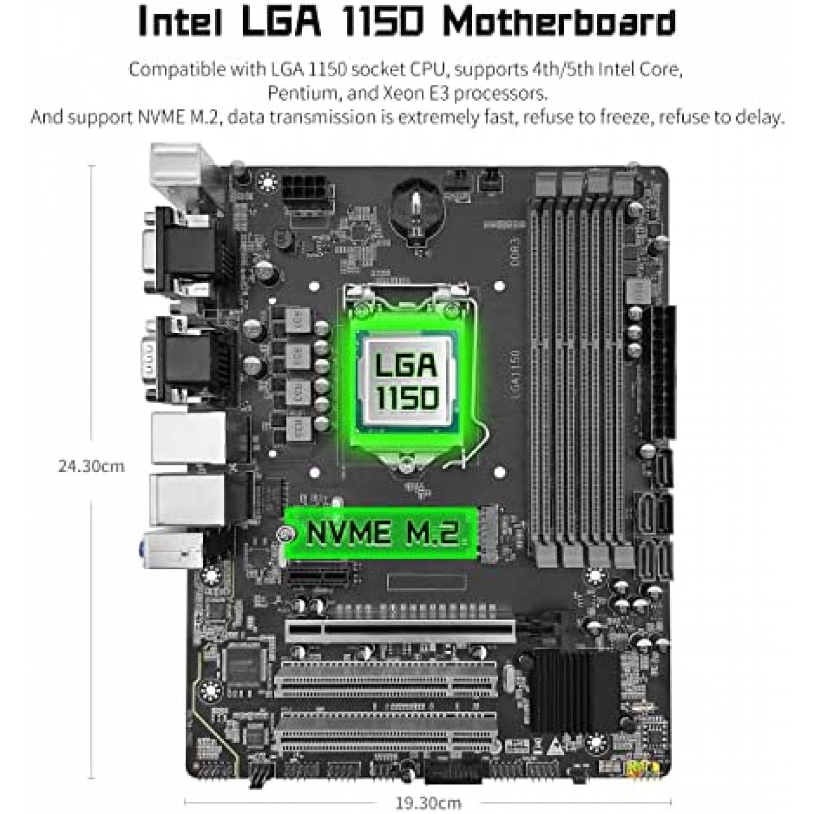 Tarjeta Madre Shangzhaoyuan H97M Pro LGA 1150 -Negro