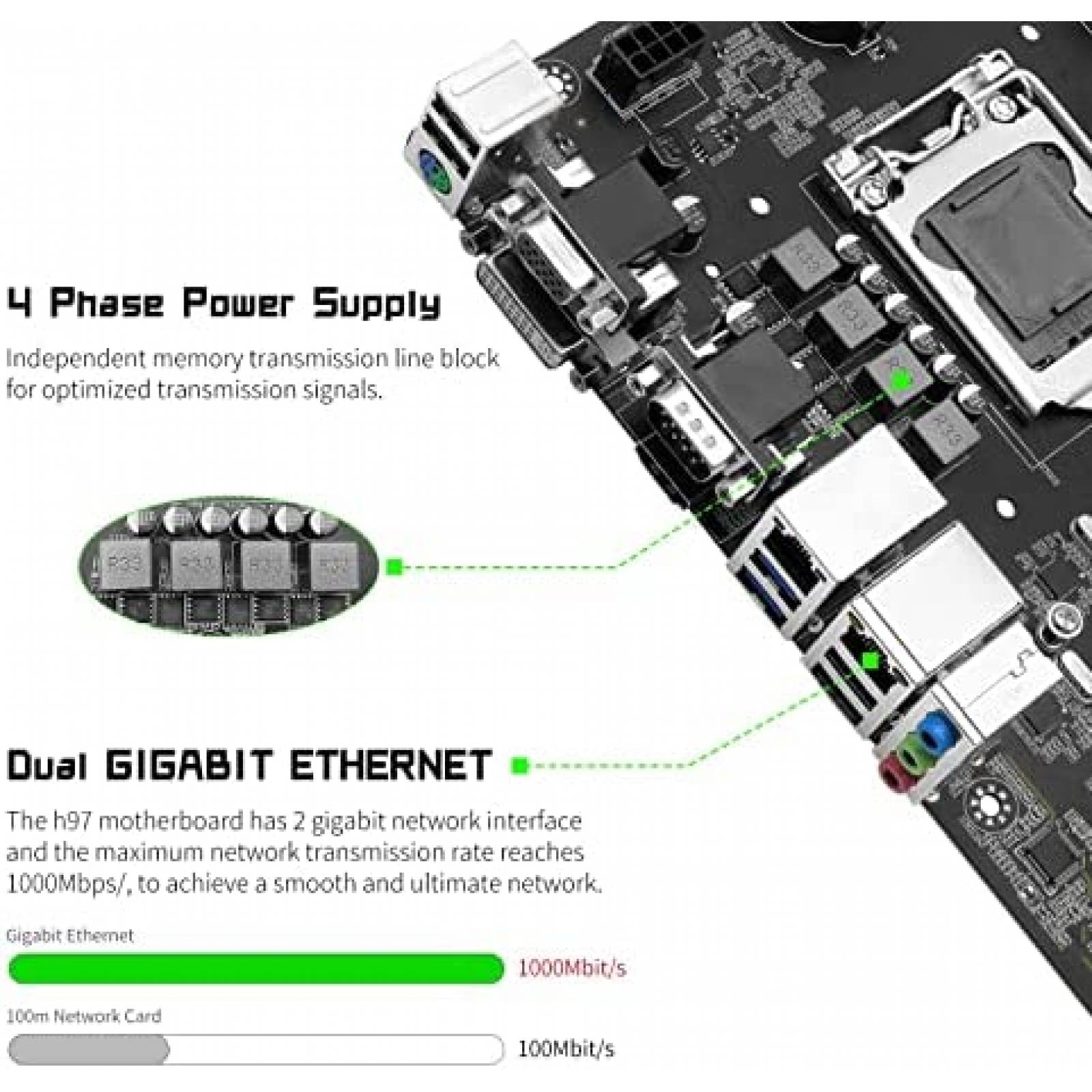 Tarjeta Madre Shangzhaoyuan H97M Pro LGA 1150 -Negro