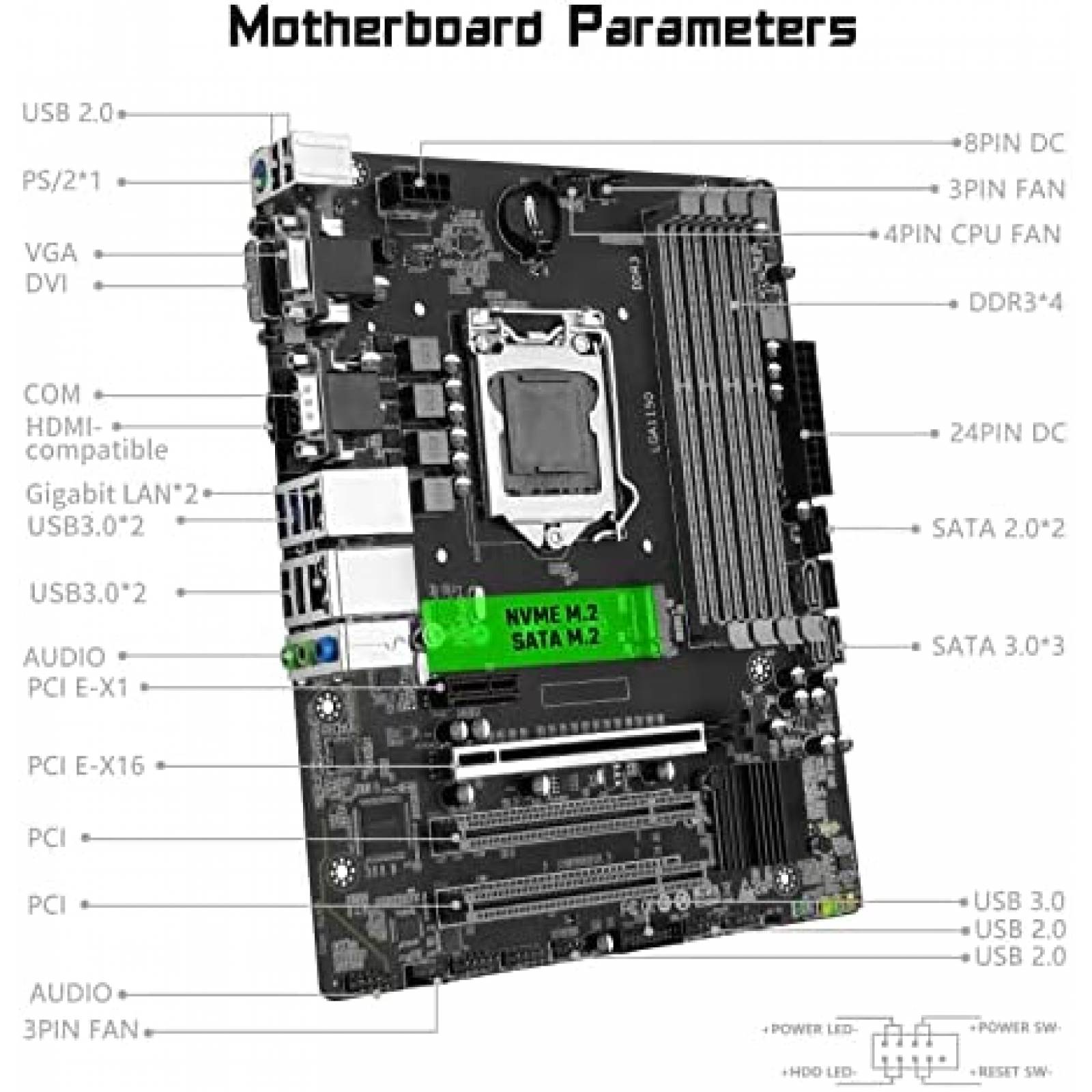 Tarjeta Madre Shangzhaoyuan H97M Pro LGA 1150 -Negro