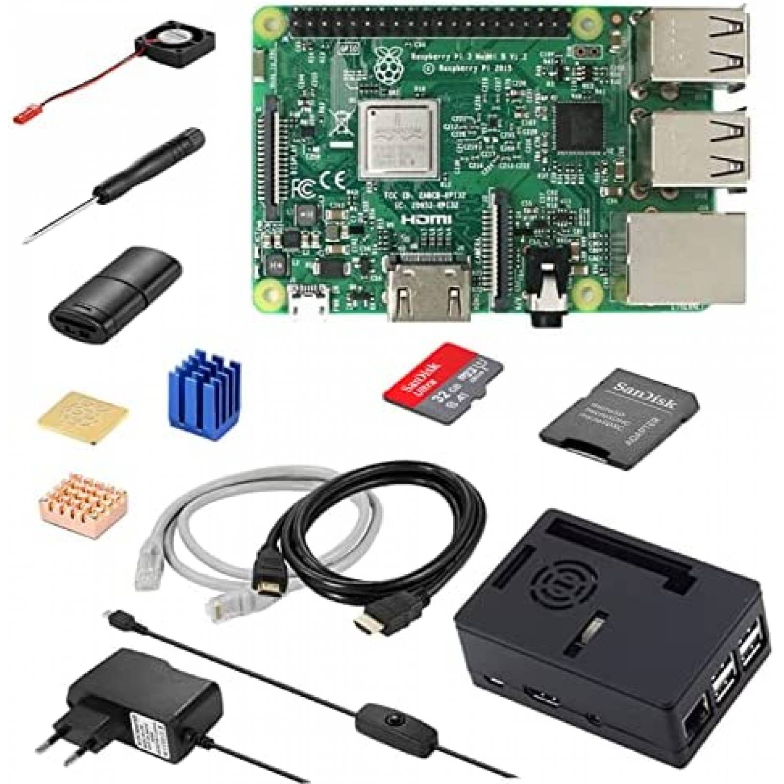 Kit Raspberry Pi 3 RasTech Starter Model B con Memoria 32GB