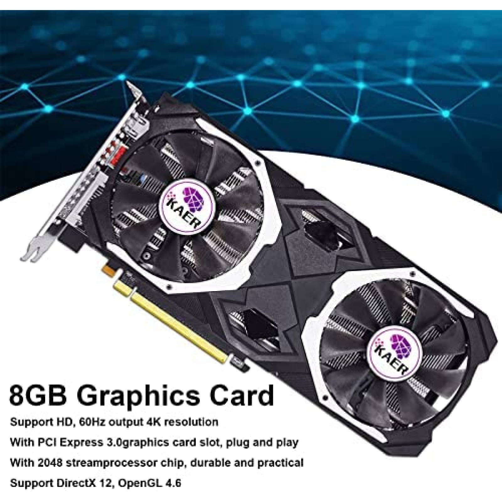 Tarjeta Grafica Kaer RX580 RX580 8GB GDDR5 256bit -Negro