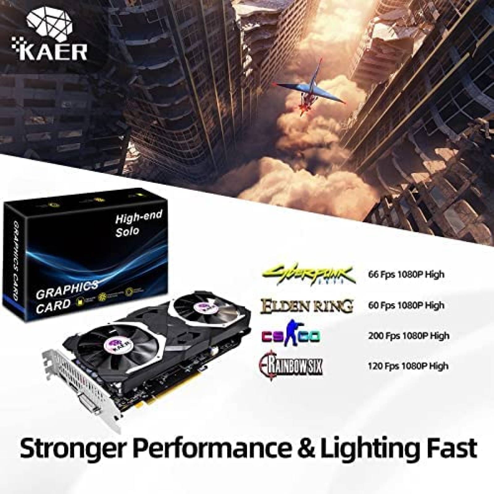 Tarjeta Grafica Kaer RX580 RX580 8GB GDDR5 256bit -Negro