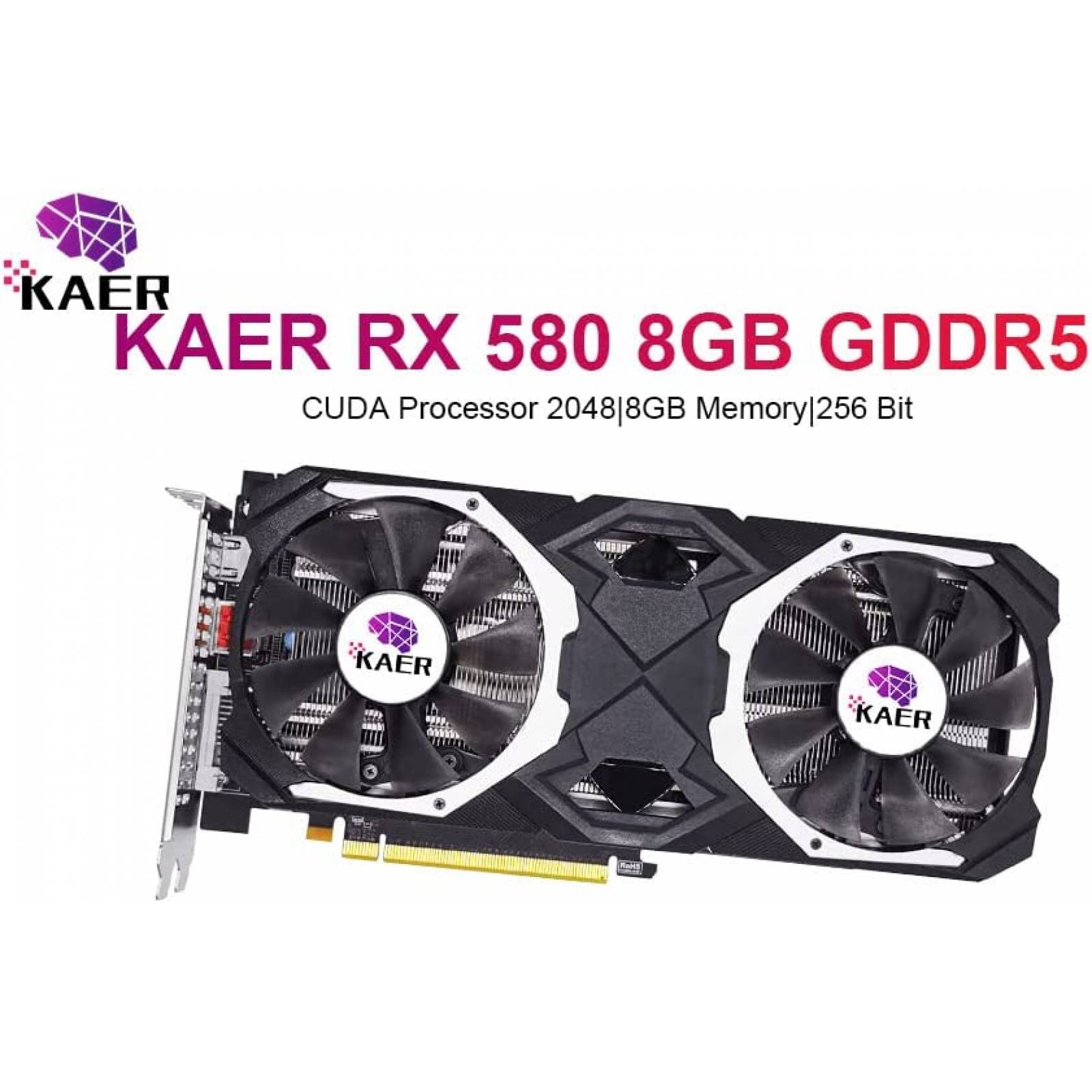 Tarjeta Grafica Kaer RX580 RX580 8GB GDDR5 256bit -Negro