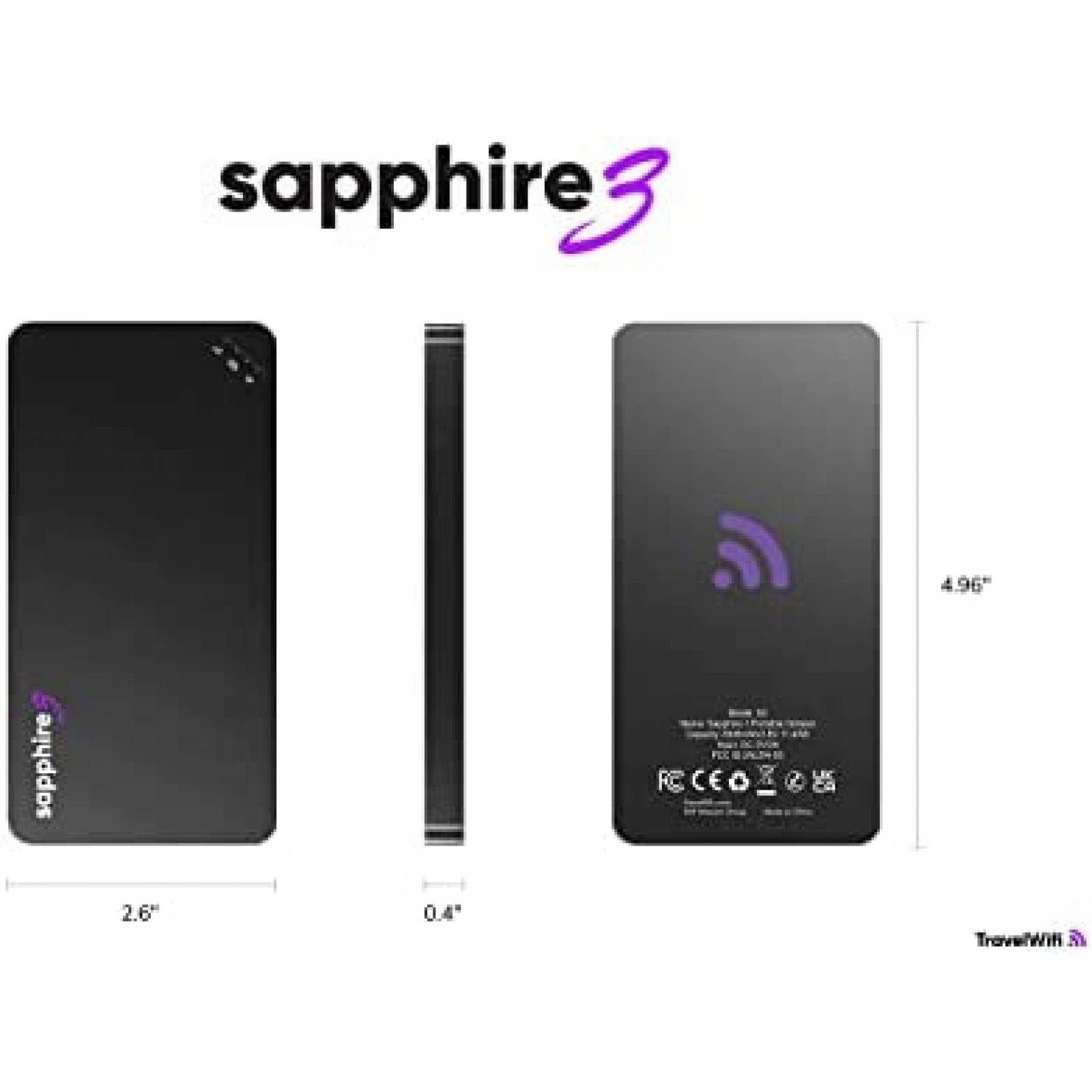 Router TravelWifi Sapphire 3 4GB 4G LTE 150Mbps -Negro