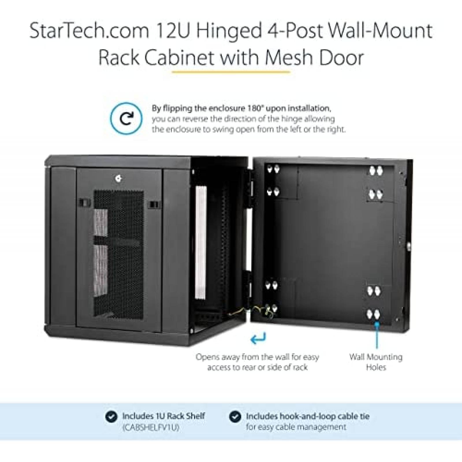 Gabinete De Red StarTech Para Montaje en Pared -Negro