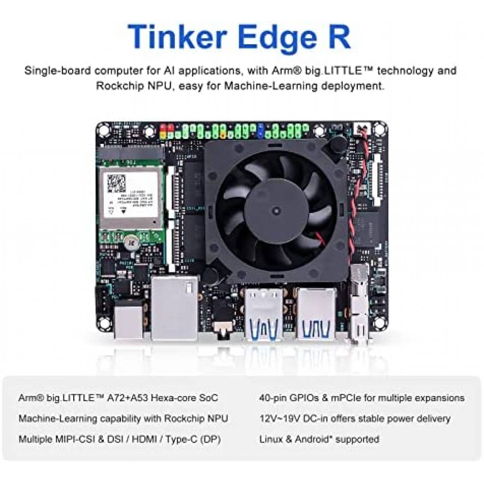 Placa Computadora WayPonDEV 6 GB+16 GB Para IA Edge -Negro