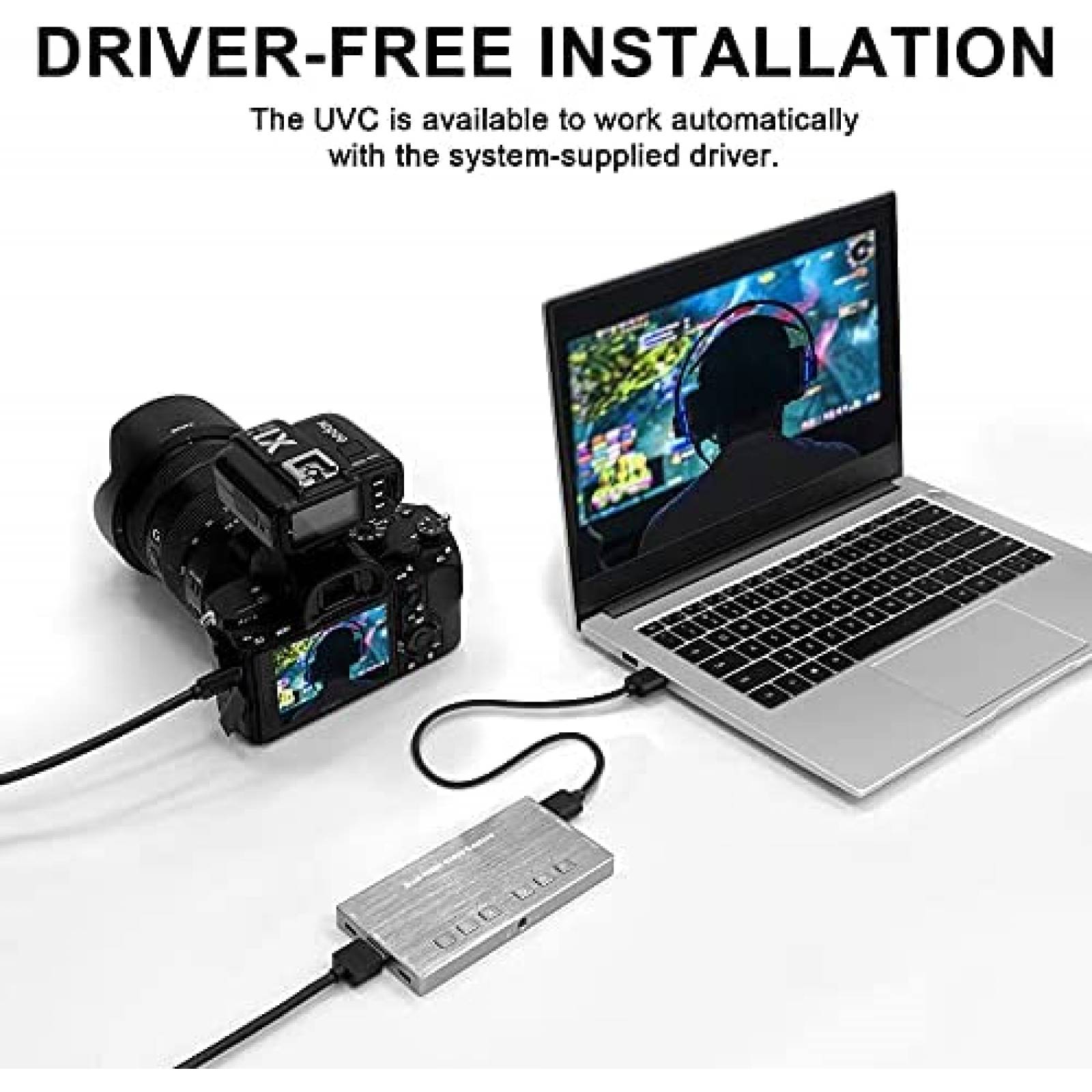 Capturadora de Video JOYUSING Doble HDMI 1080p/60fps Gaming