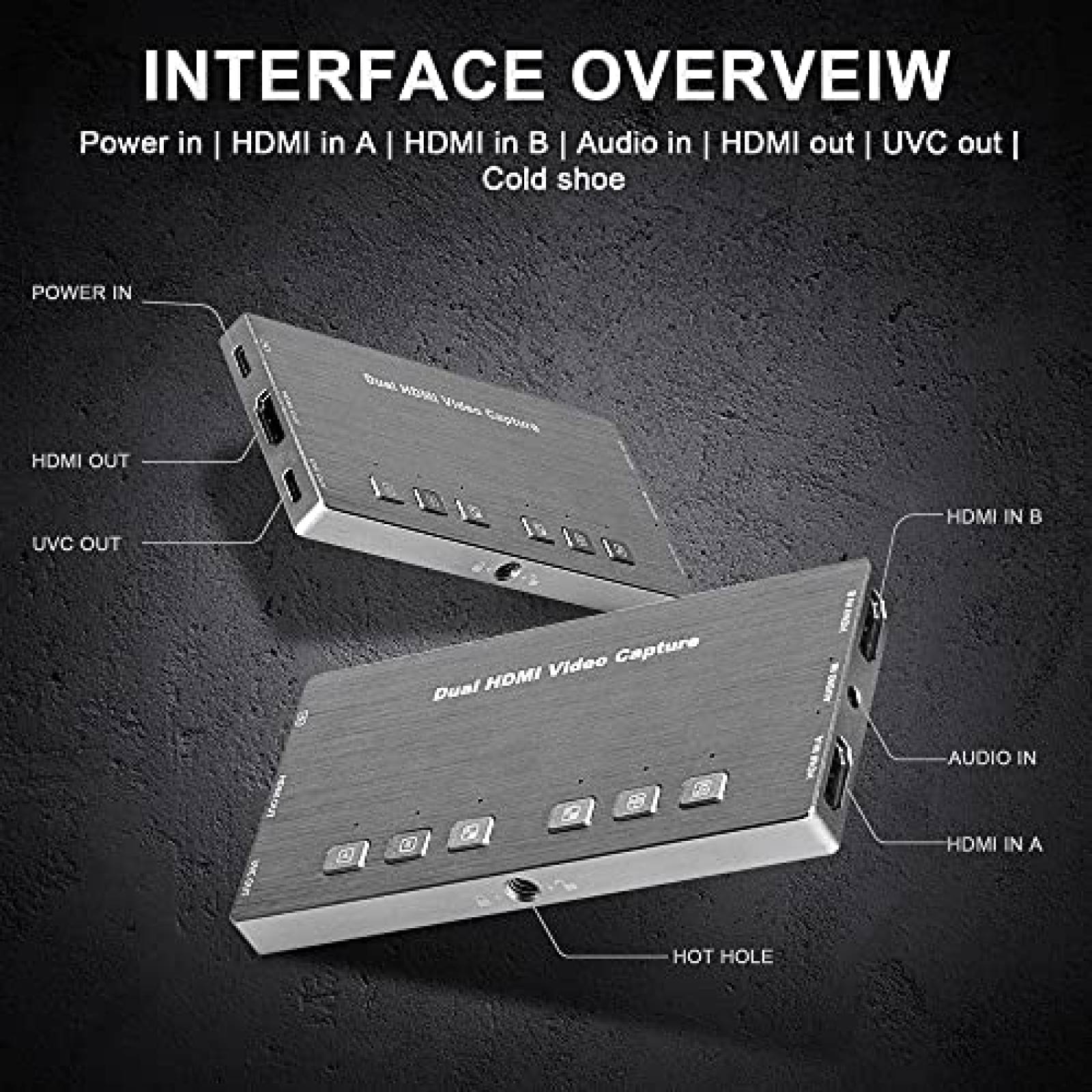 Capturadora de Video JOYUSING Doble HDMI 1080p/60fps Gaming
