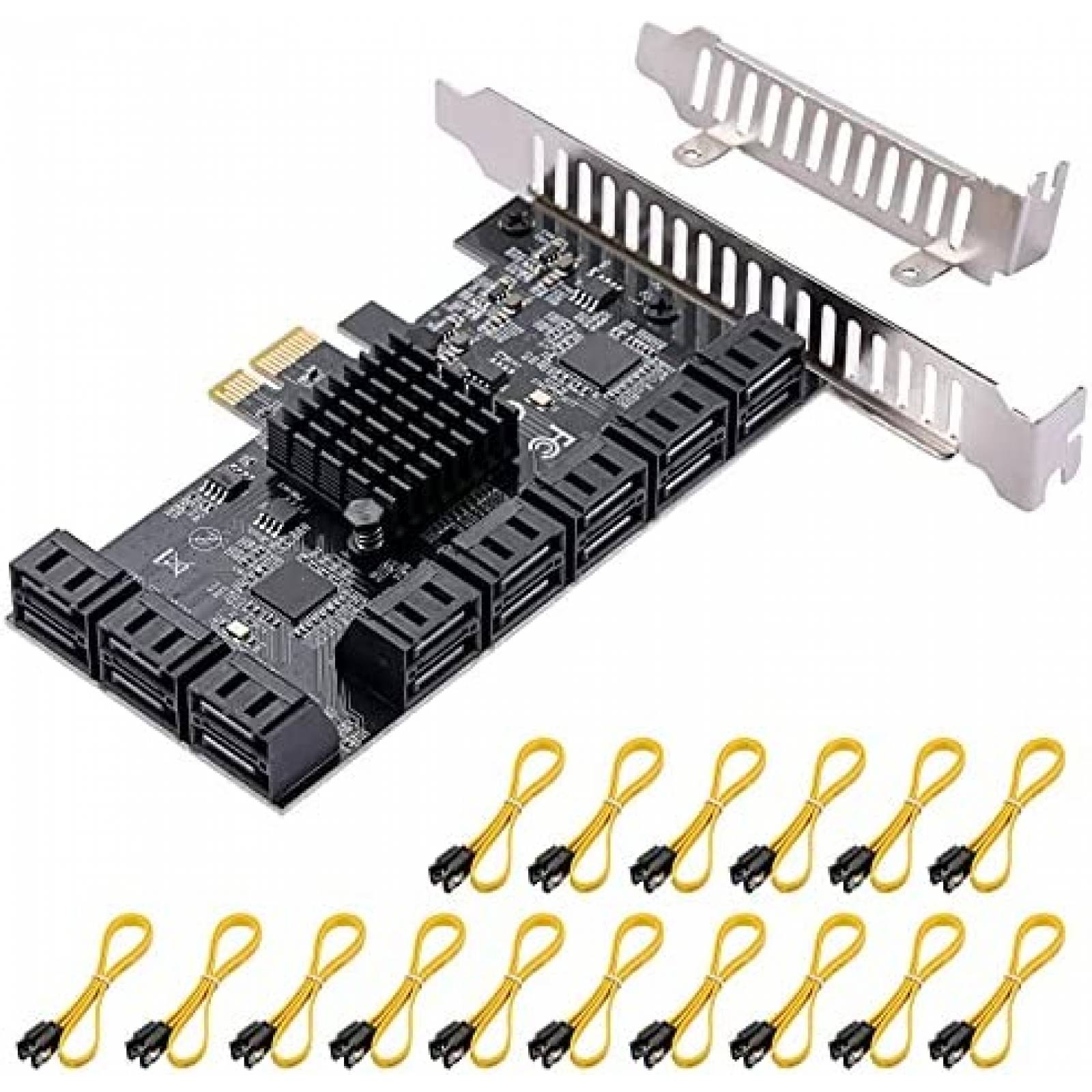 Tarjeta PCIe Adaptadora JKTINK 16 Puertos PCIe 1x SATA 3.0