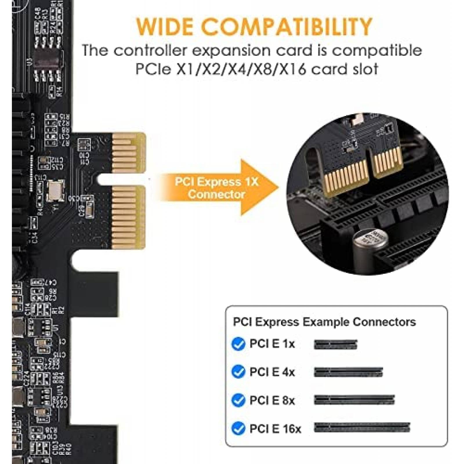 Tarjeta PCIe Adaptadora JKTINK 16 Puertos PCIe 1x SATA 3.0