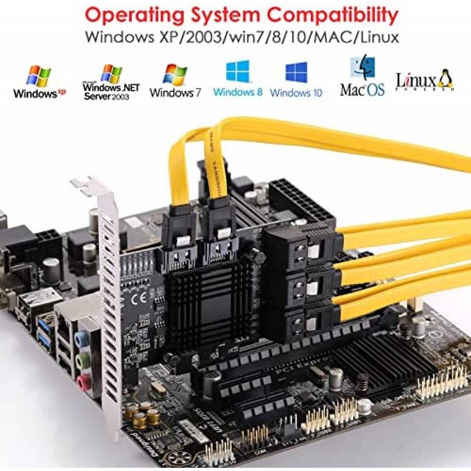 Tarjeta PCIe Adaptadora JKTINK 16 Puertos PCIe 1x SATA 3.0