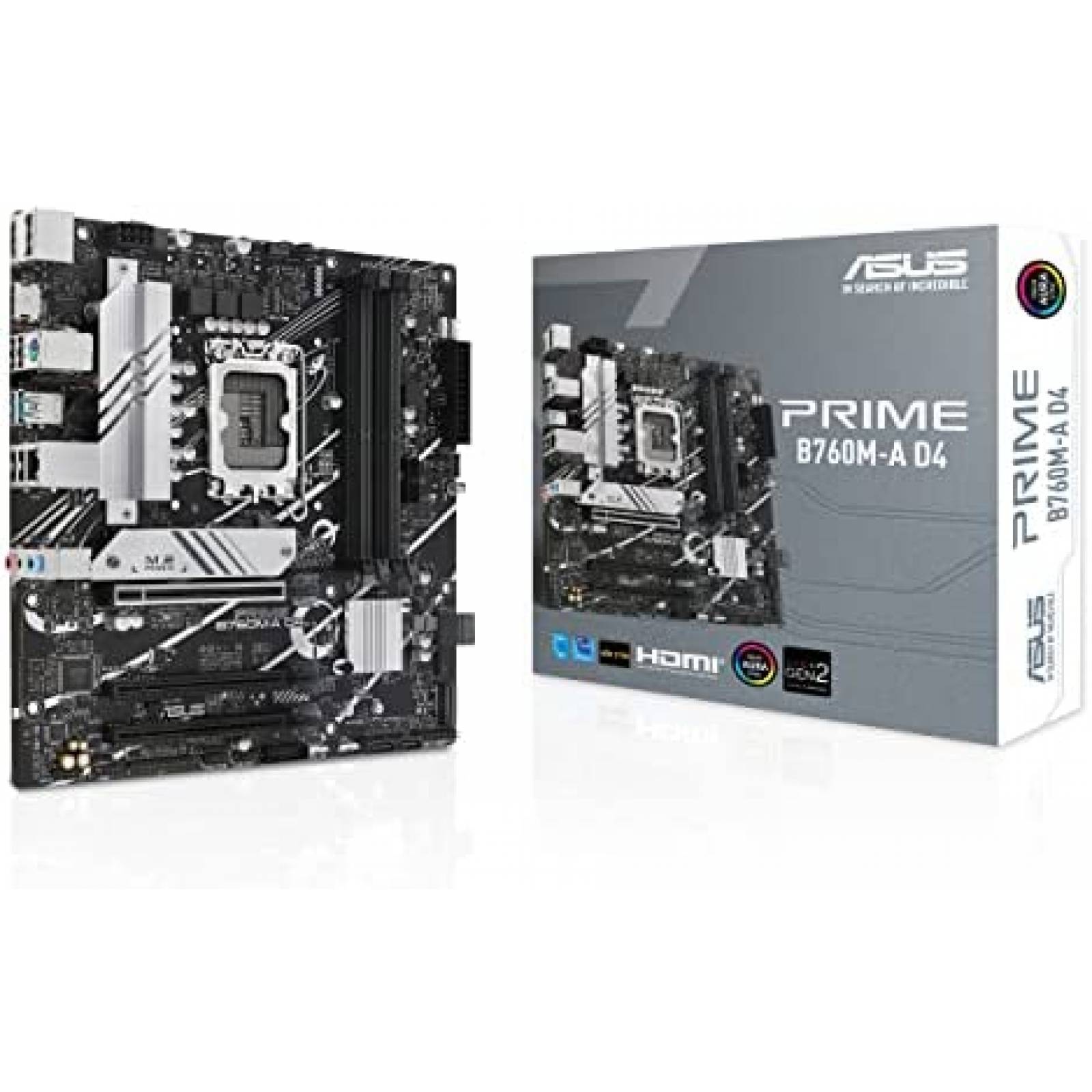 Tarjeta Madre Asus Prime B760M-A D4 LGA 1700 -Negro