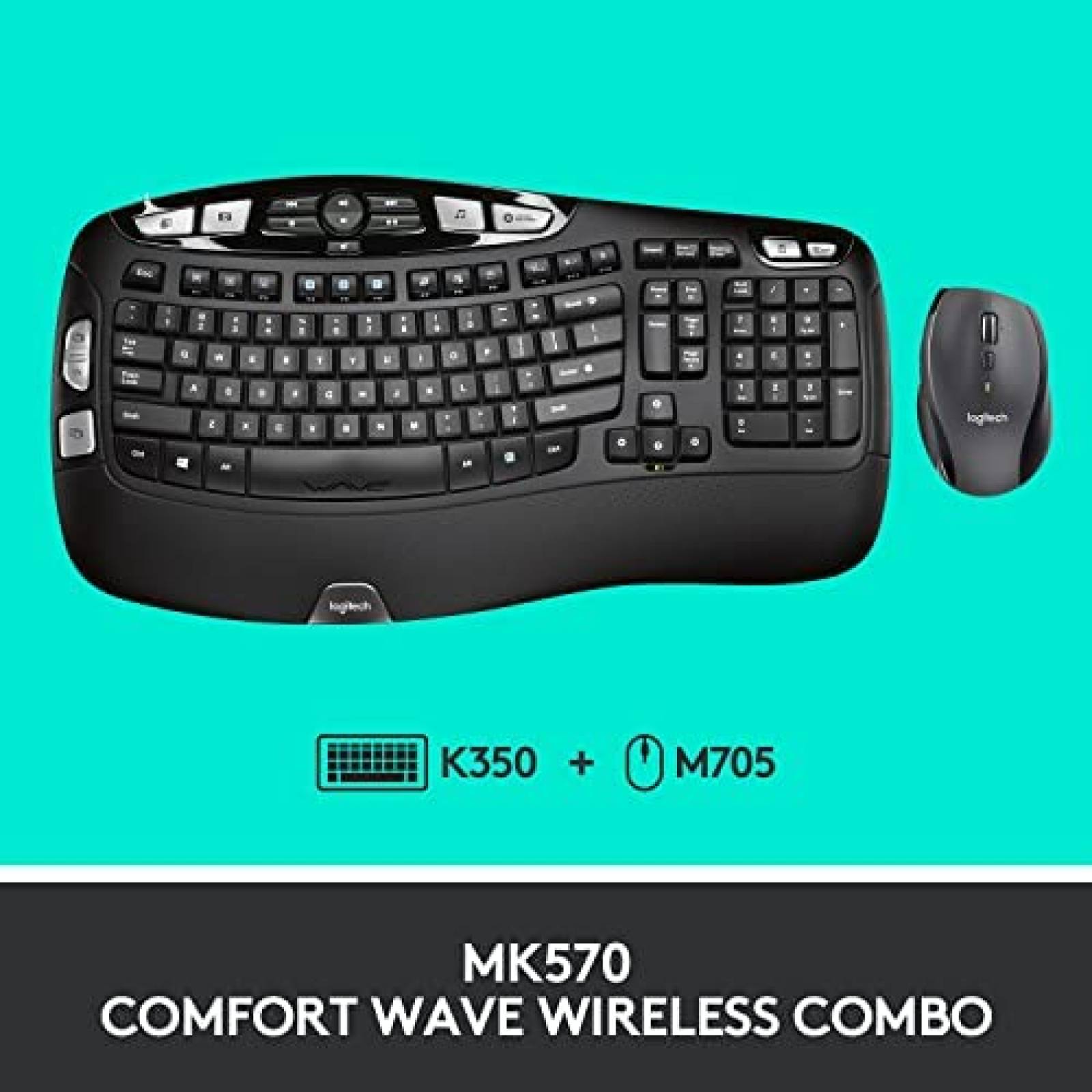 Teclado y Mouse Combo Logitech MK750 Inalambrico -Negro