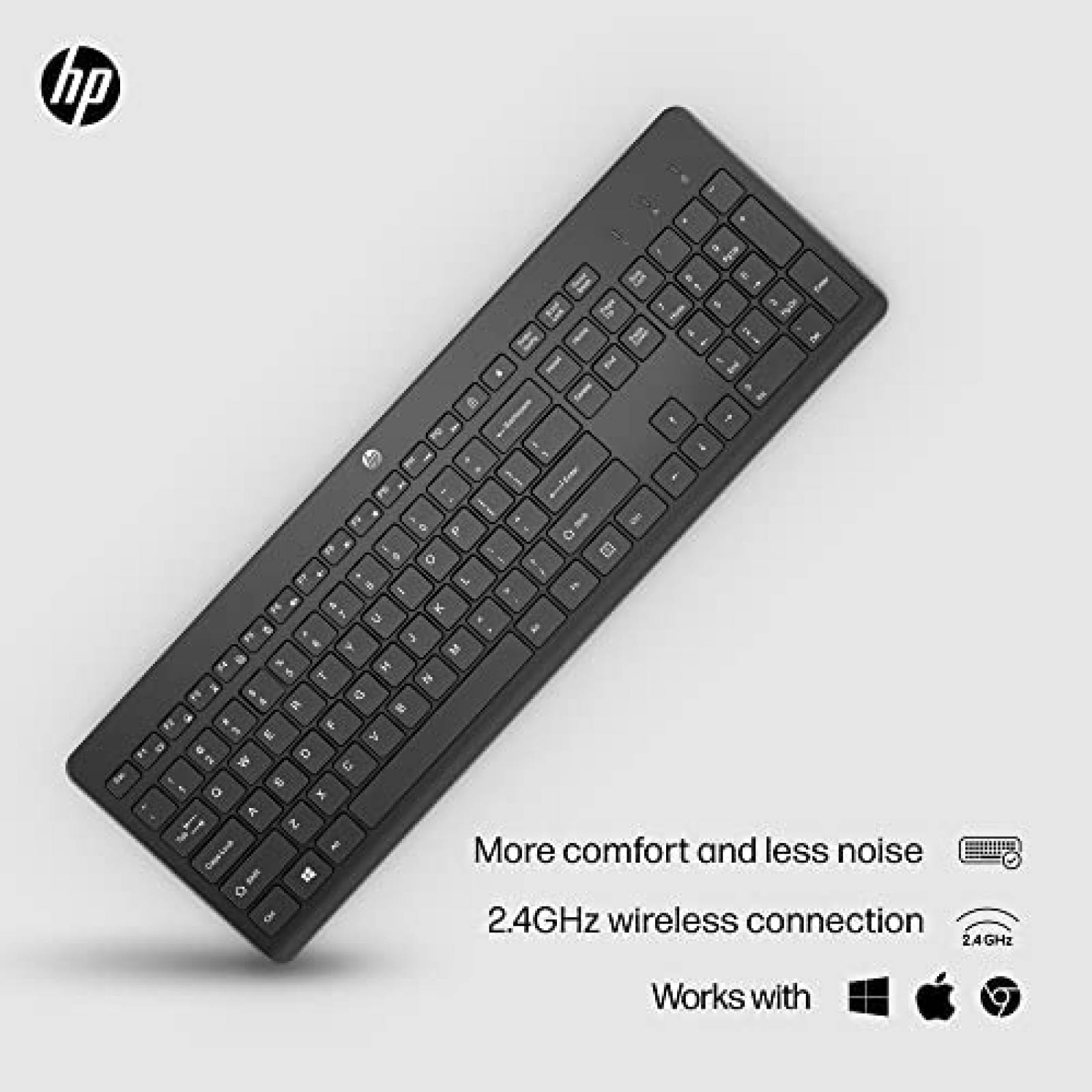 Teclado HP Inalambrico Ergonomico Mecanico Bluetooth -Negro