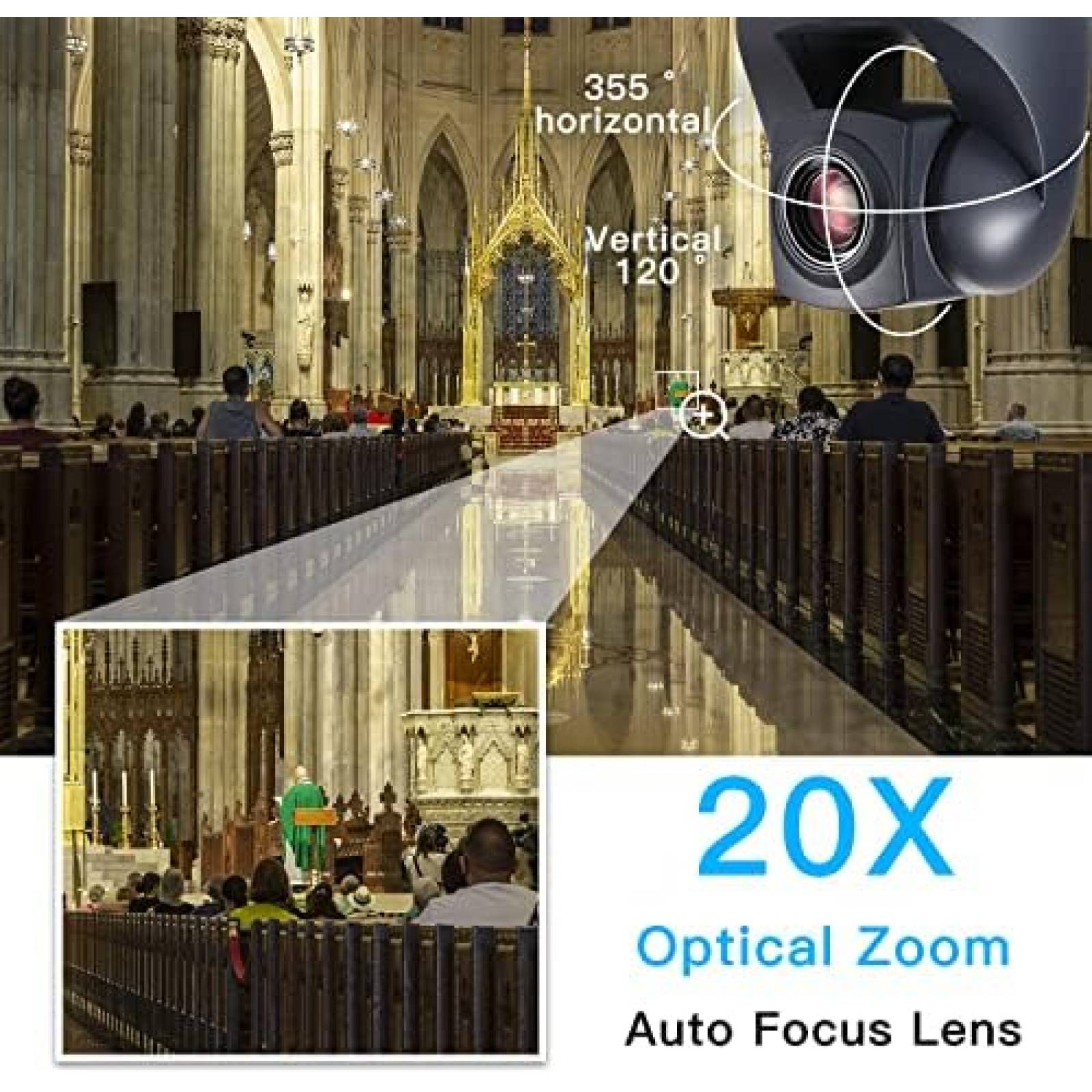 Camara Web SZXLCOM 1080p 20x Zoom 54.7 60m2 PTZ HDMI USB