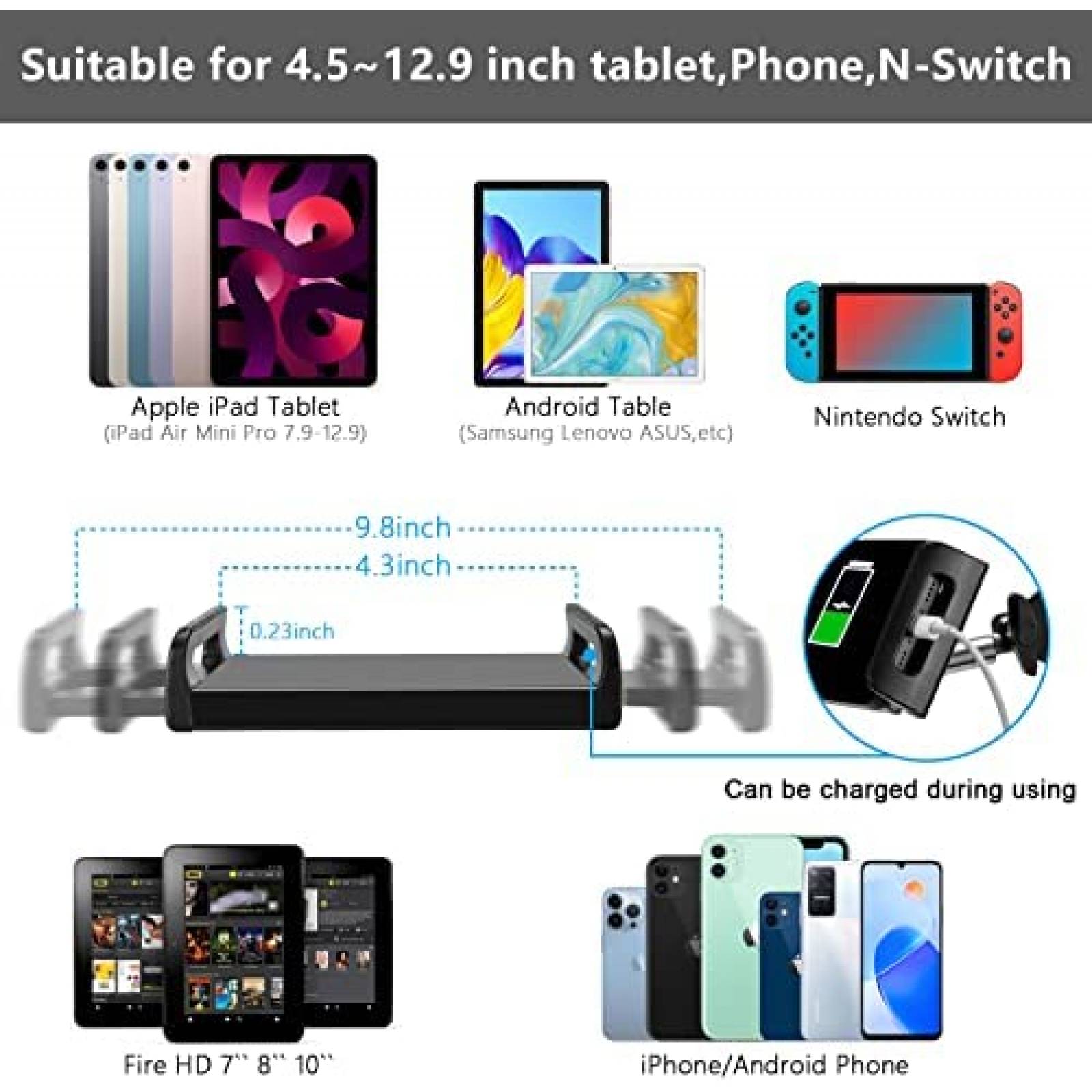 Soporte de Piso Ajustable Samhousing para Tablets 4.5-12.9''