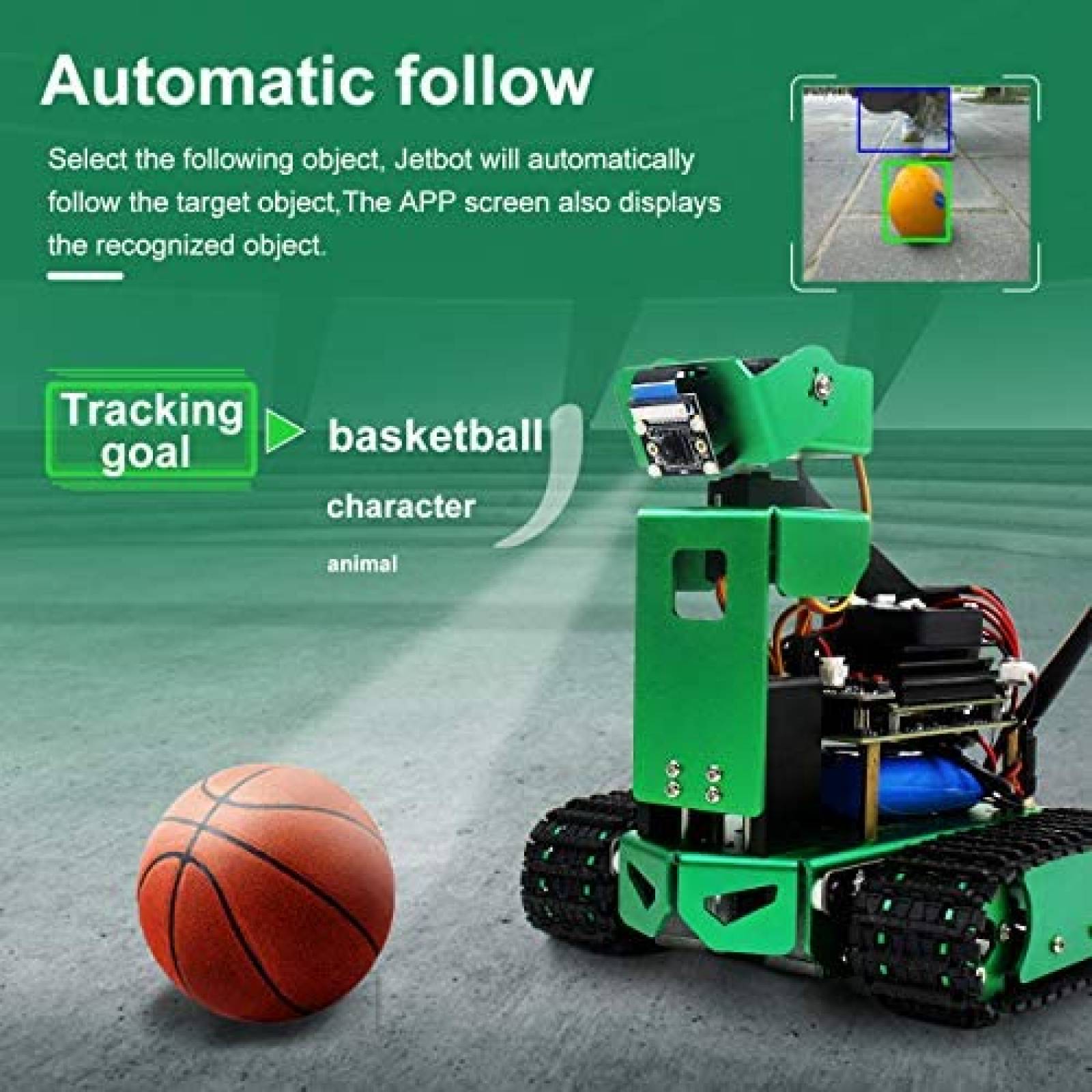 Yahboom Jetson Nano 4GB Robotic Jetbot Mini AI Programable Python Robot Kit ROS Starter para Universidad (4GB Ver Jetbot Mini sin nano