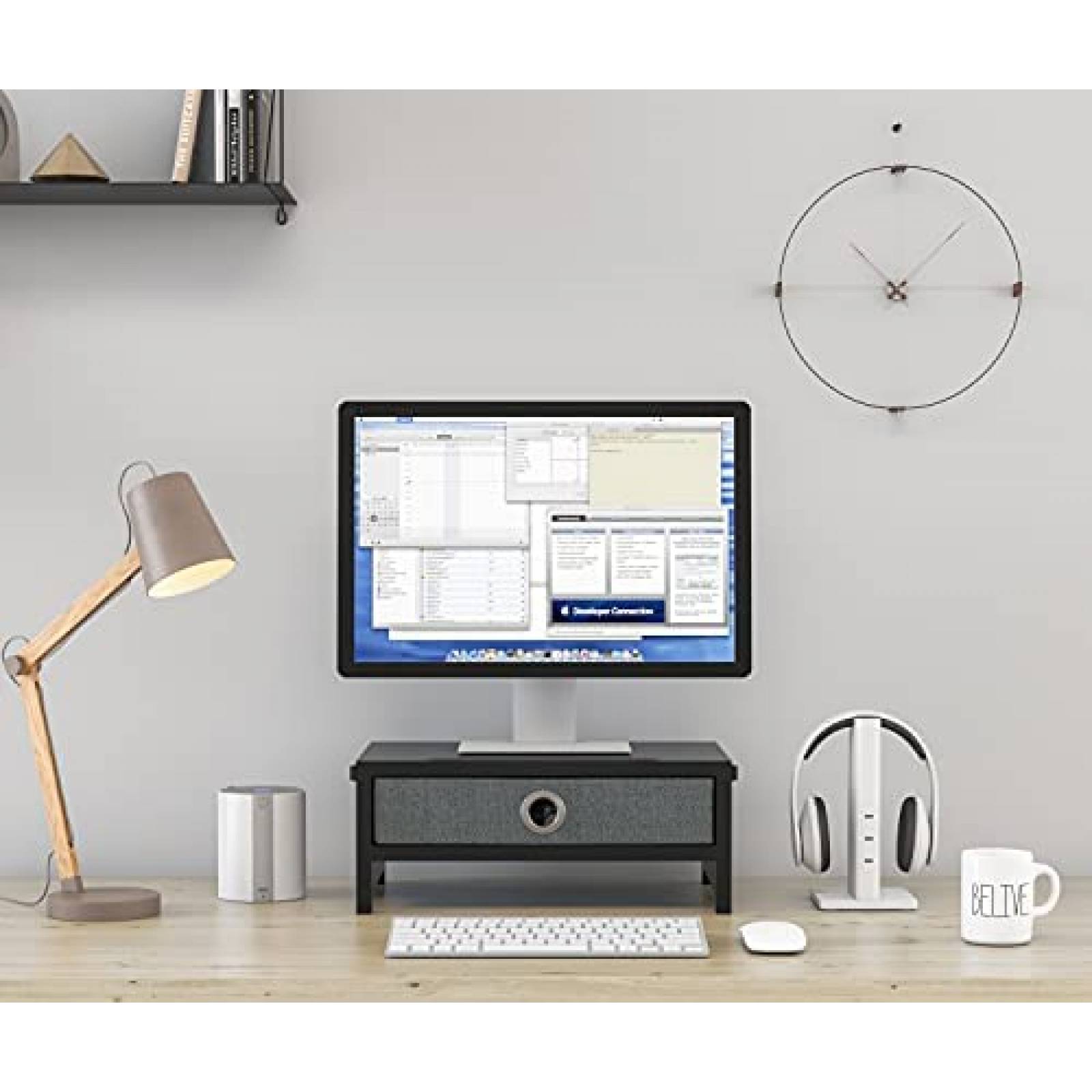 Soporte para Monitor Westree con Cajon Organizador -Negro