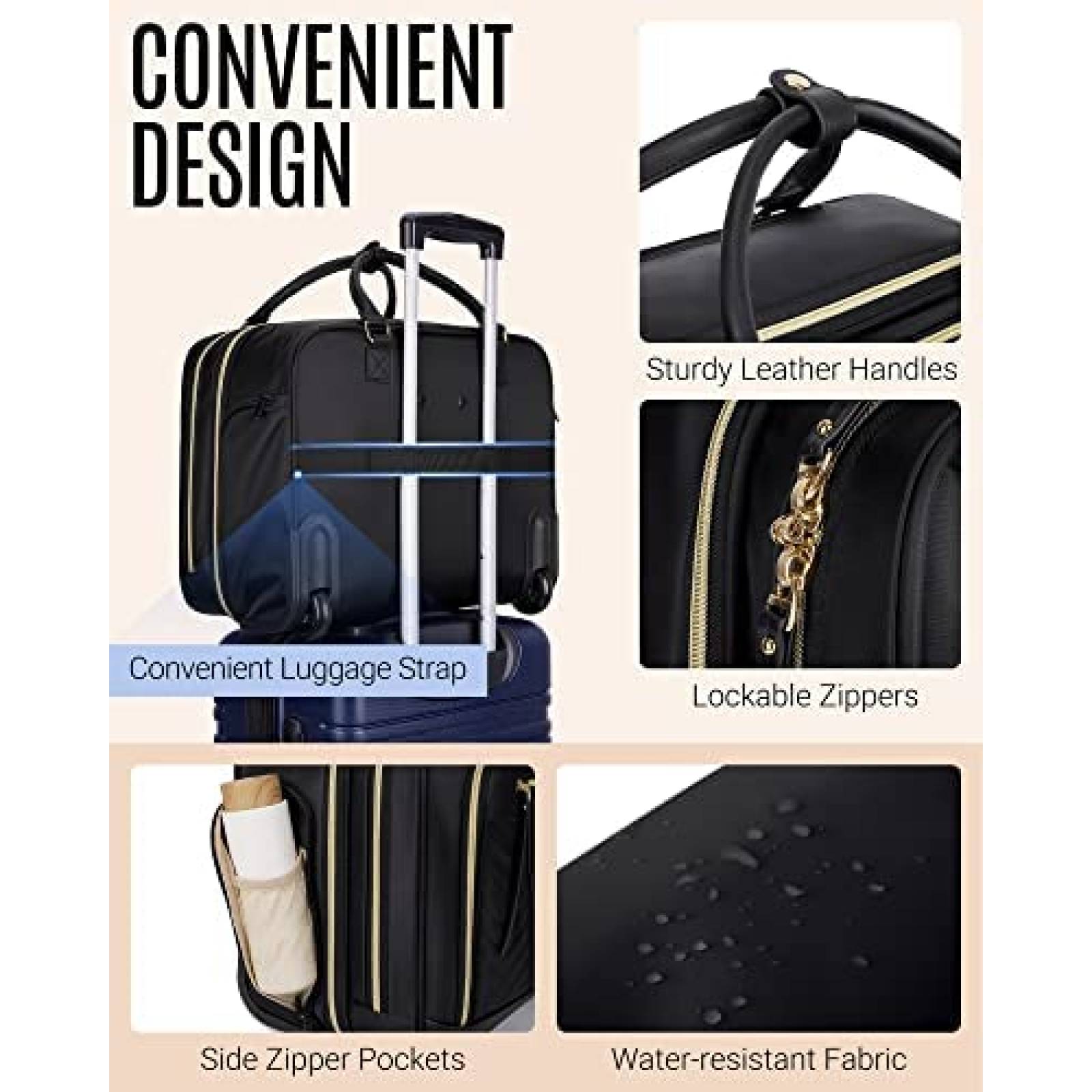 Maletin con ruedas LIGHT FLIGHT para laptop 17.3" -Negro