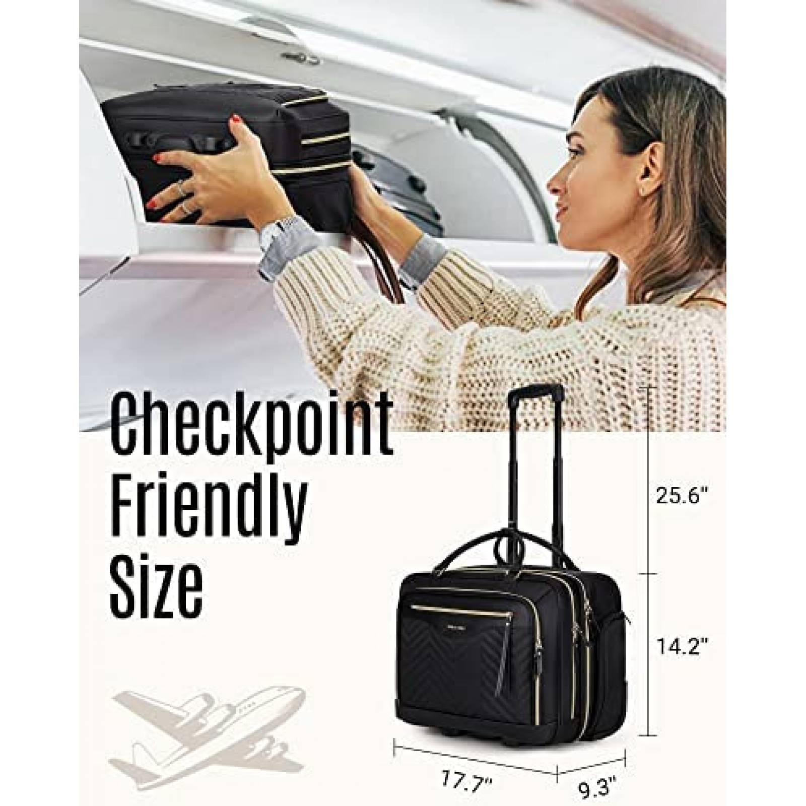 Maletin con ruedas LIGHT FLIGHT para laptop 17.3" -Negro