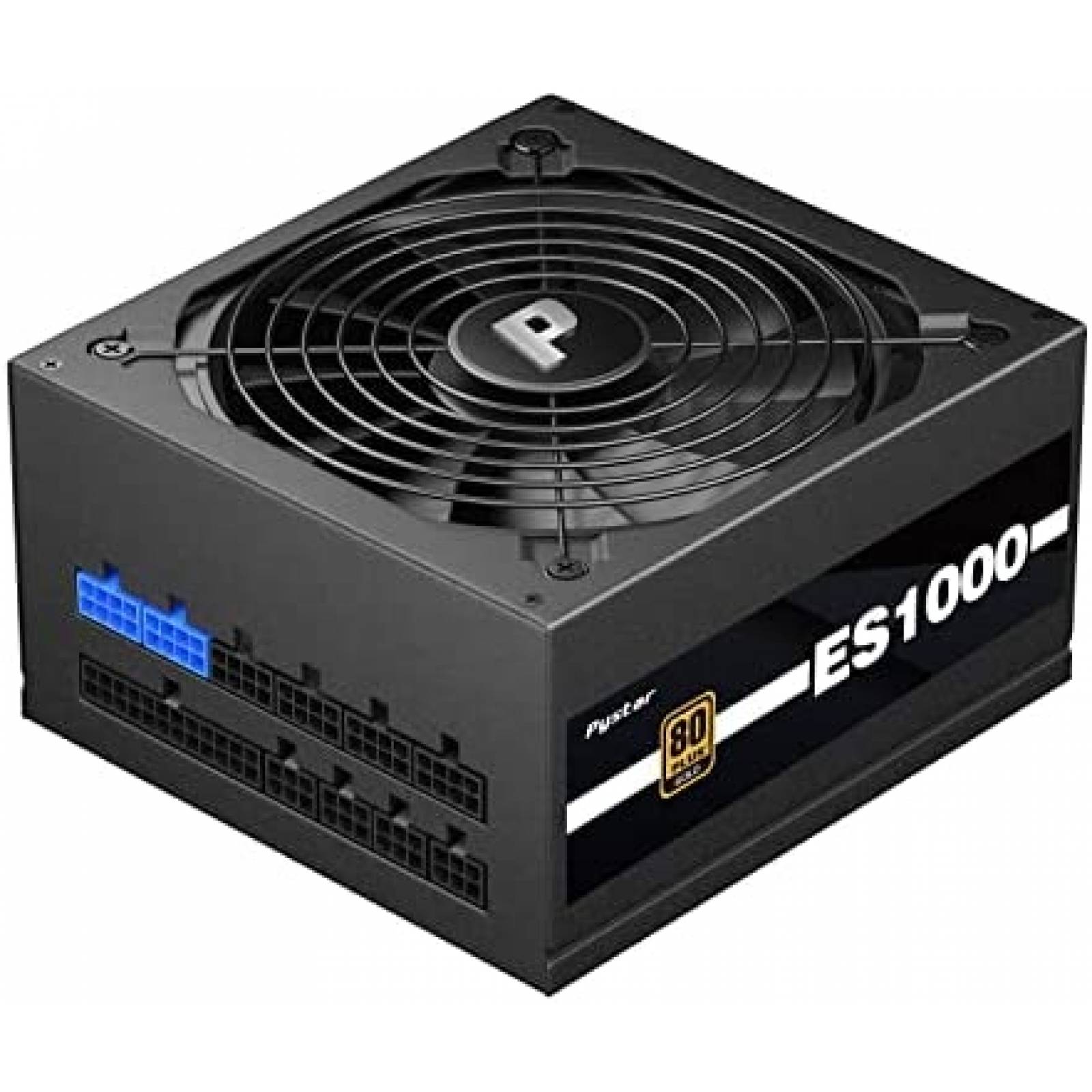 Fuente de Poder Pystar ES1000 1000W 80+ PSU 140mm DC-DC -Neg