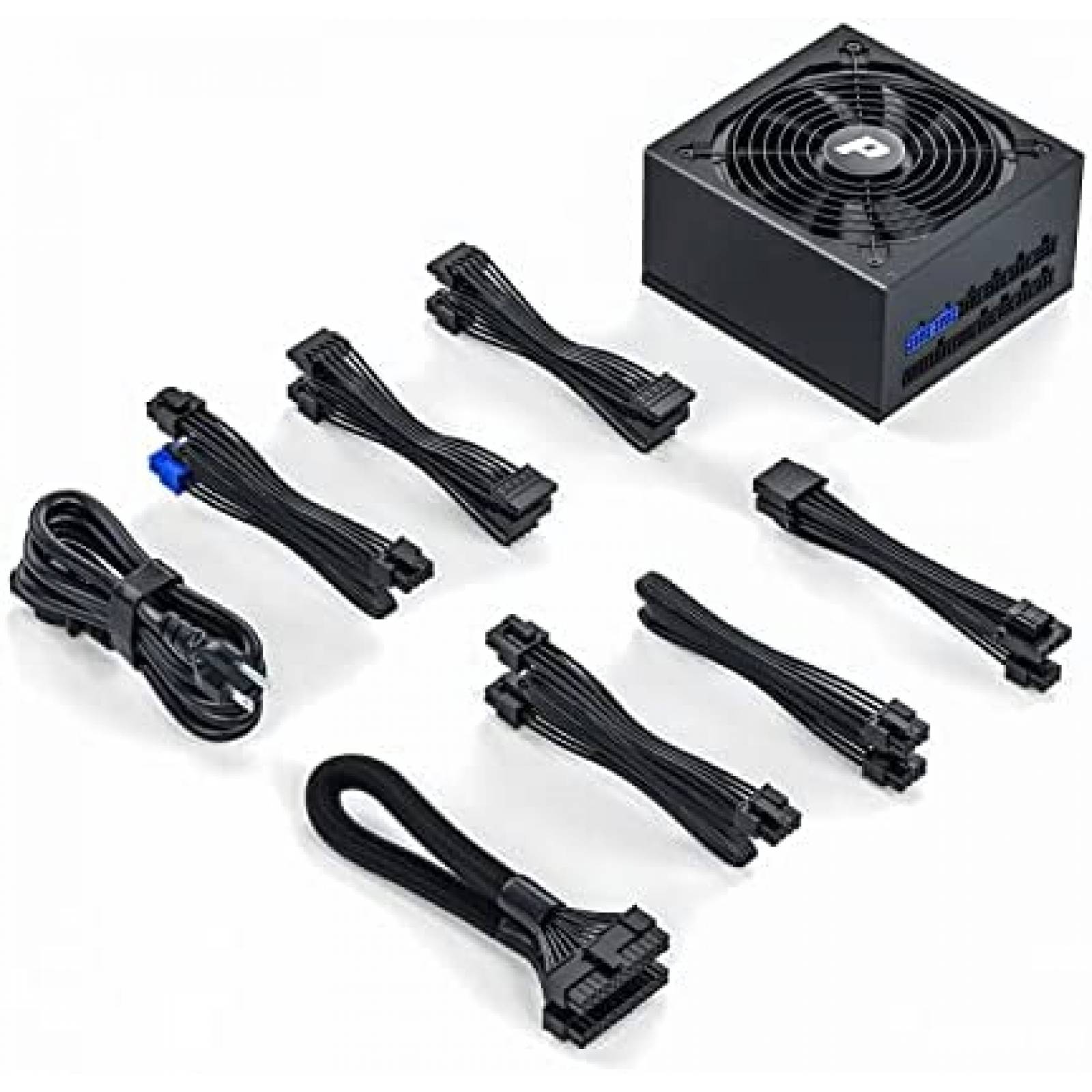 Fuente de Poder Pystar ES1000 1000W 80+ PSU 140mm DC-DC -Neg