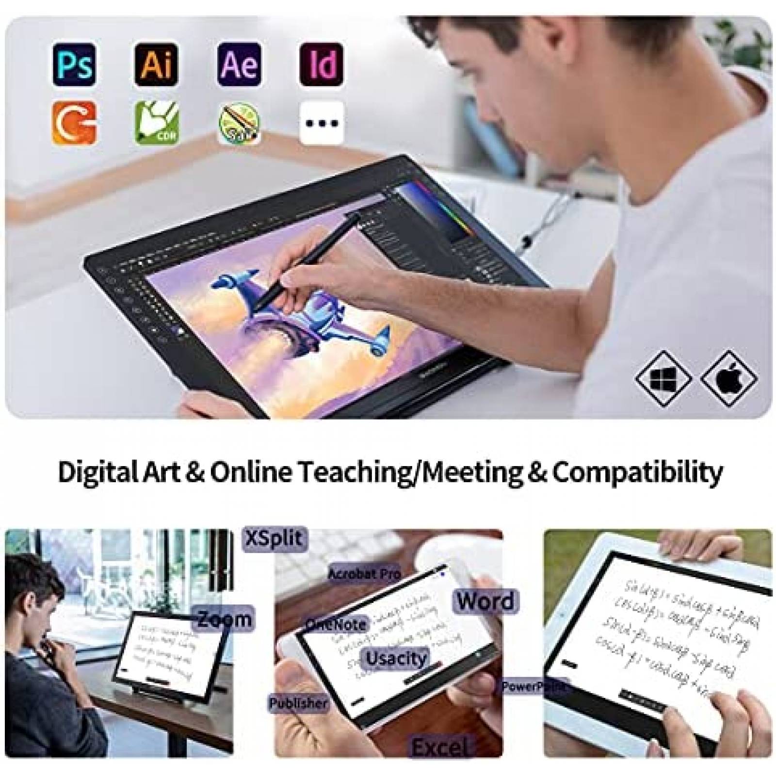 Tablet Grafica GAOMON PD2200 21.5'' 1920 x 1080 USB HDMI