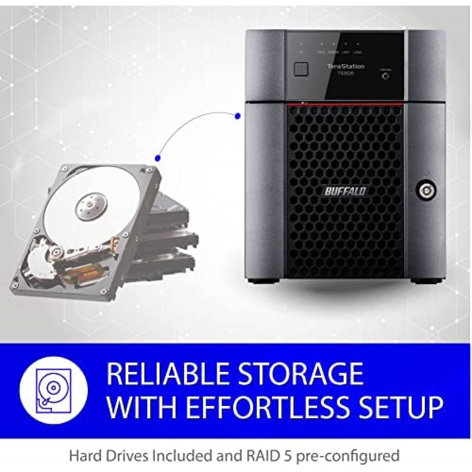 Disco Duro Externo BUFFALO 3420DN 16TB 4 Bahias -Negro