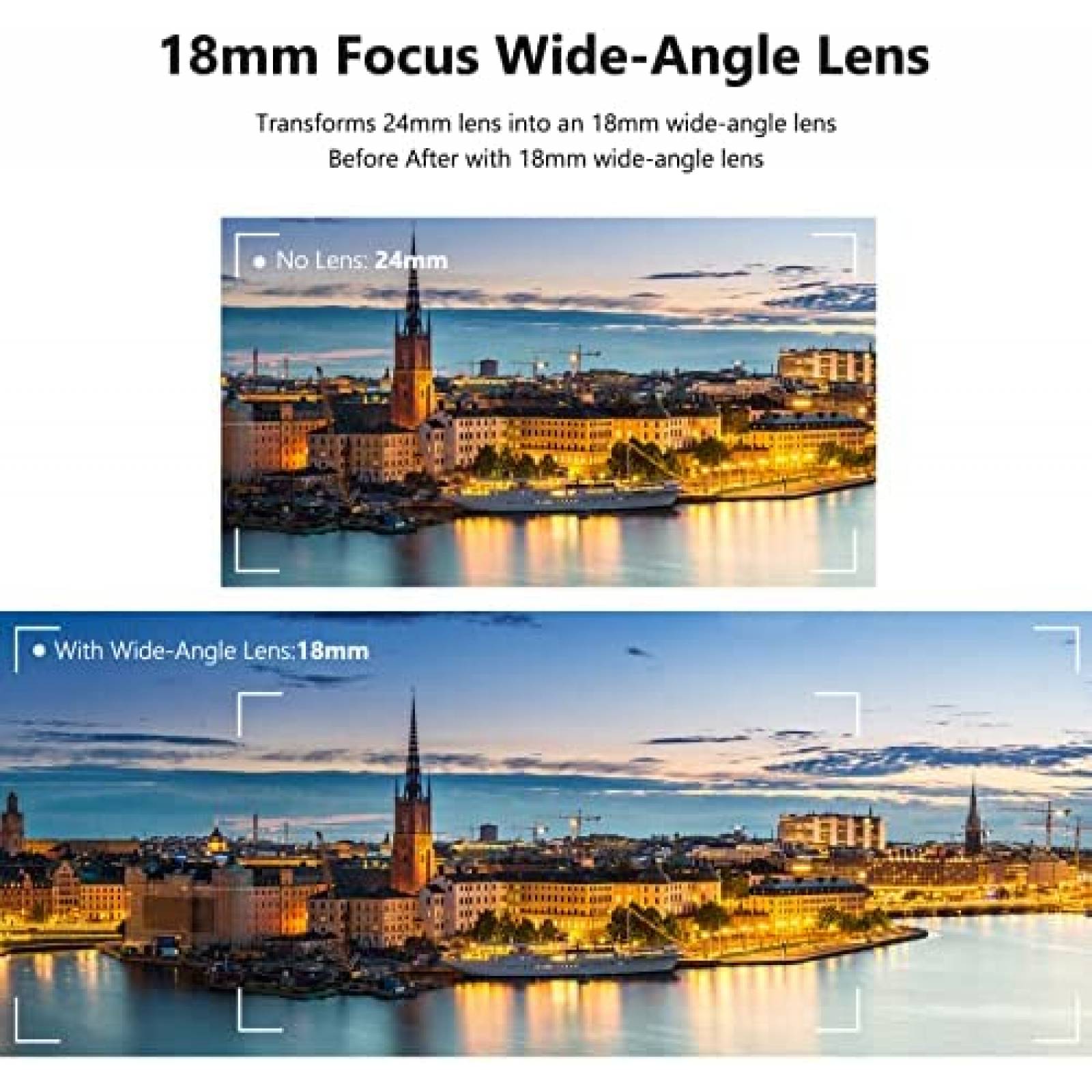 Lente de Camara Neewer Gran angular 18mm para Sony ZV1 Negro