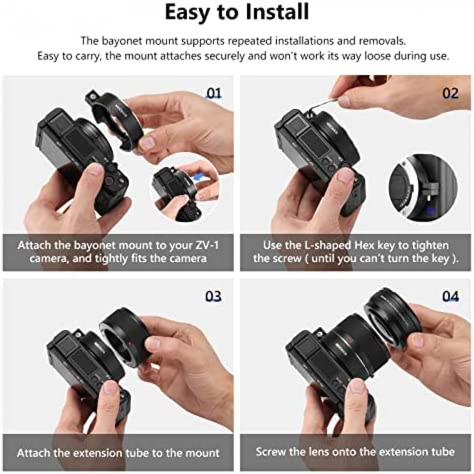 Lente de Camara Neewer Gran angular 18mm para Sony ZV1 Negro
