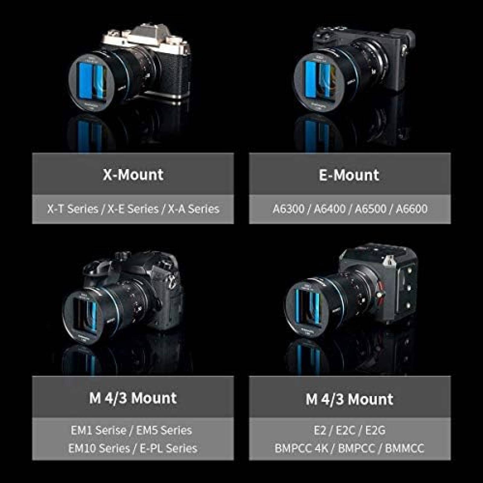 Lente para Camara Sirui 50mm F1.8 1.33X Montaje E -Negro