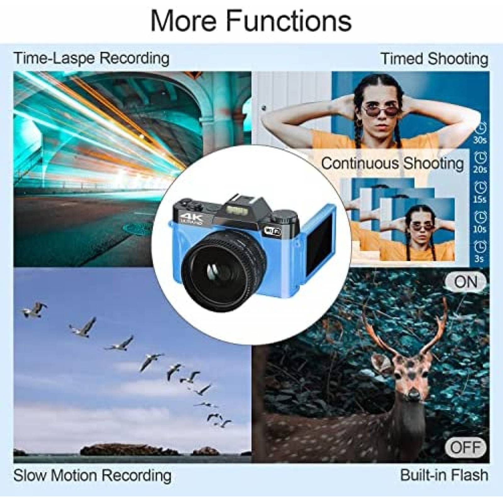 Camara Digital VJIANGER 48MP 4K Zoom Digital 16x 52mm
